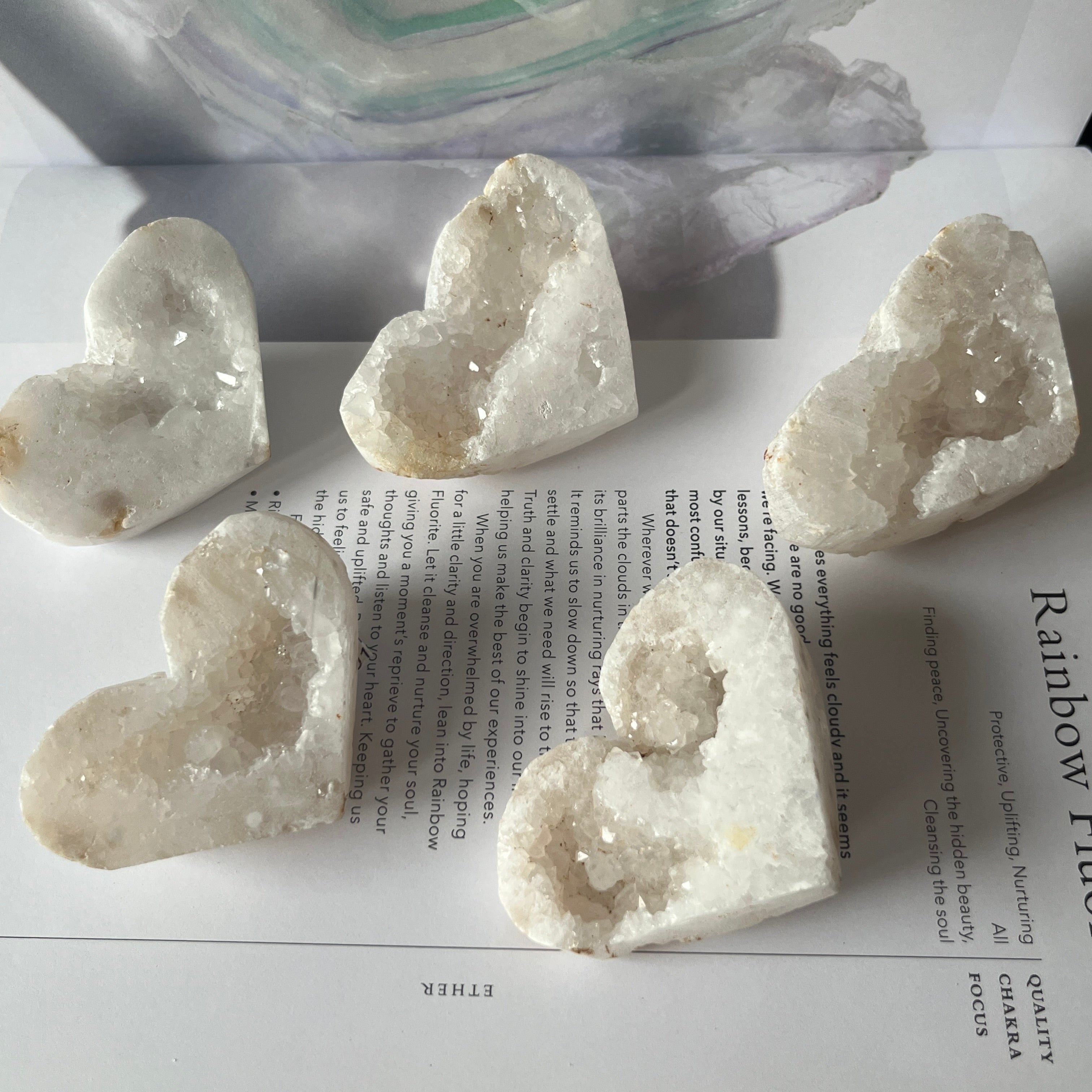 White Quartz Drusy Geode Heart (Small)