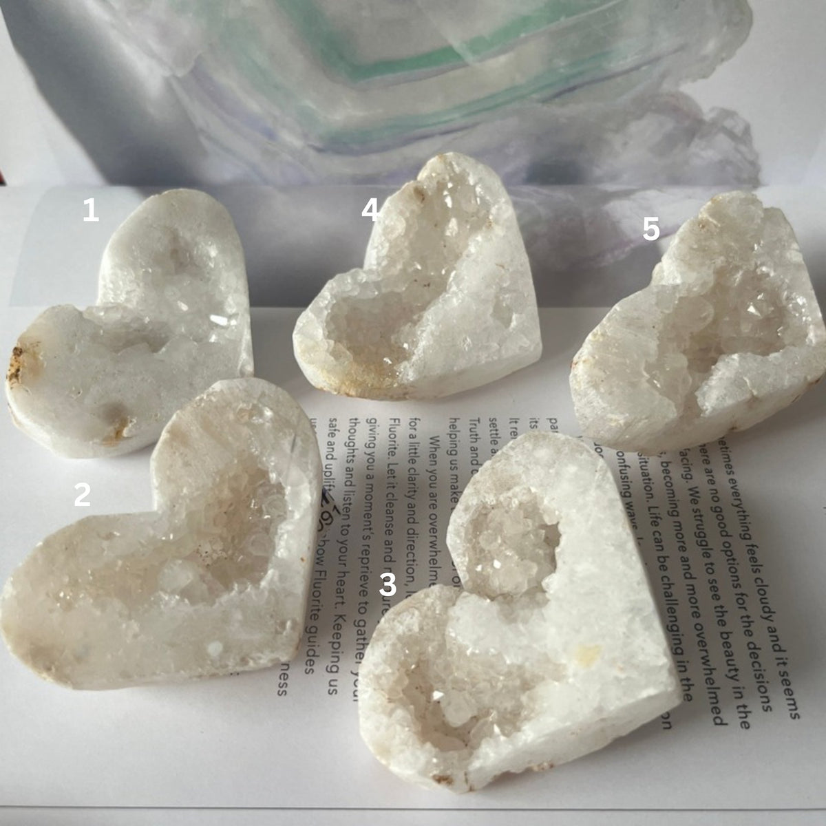 White Quartz Drusy Geode Heart (Small)
