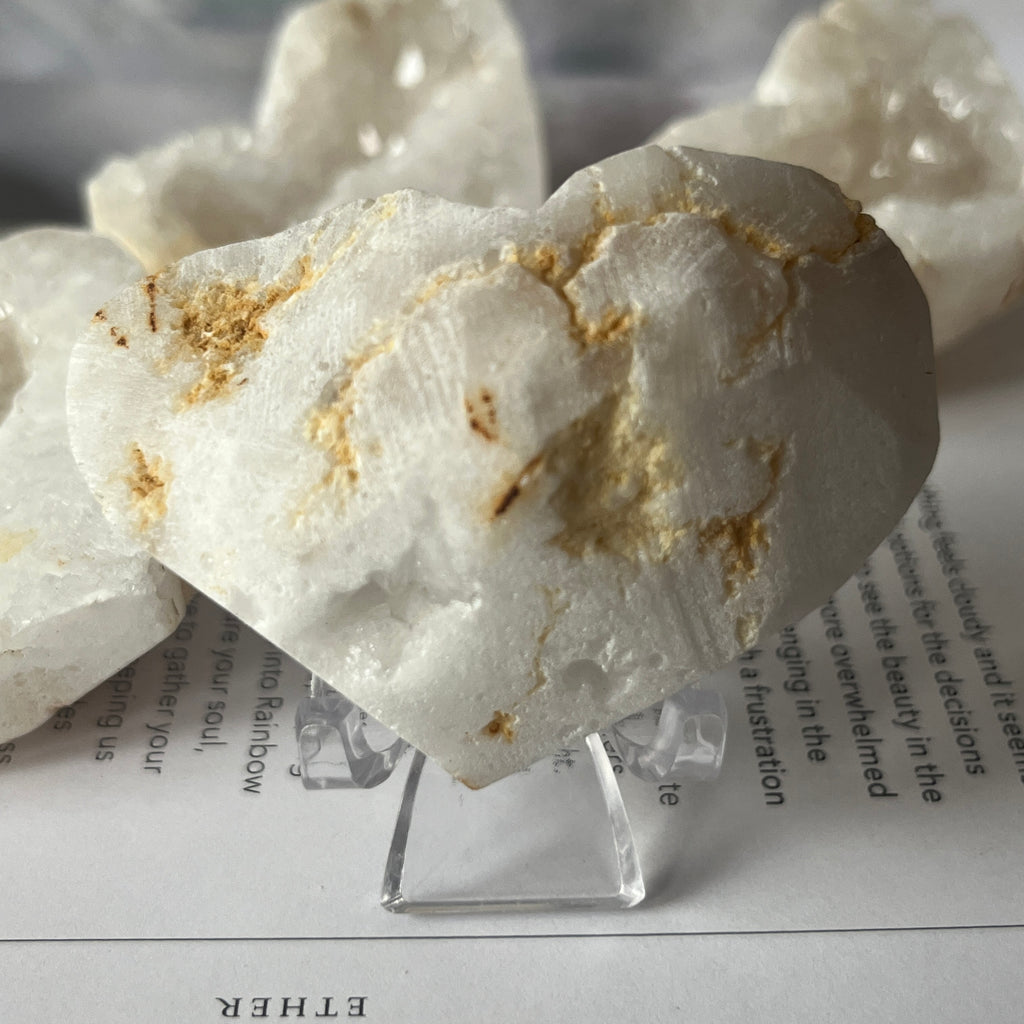 White Quartz Drusy Geode Heart (Small)