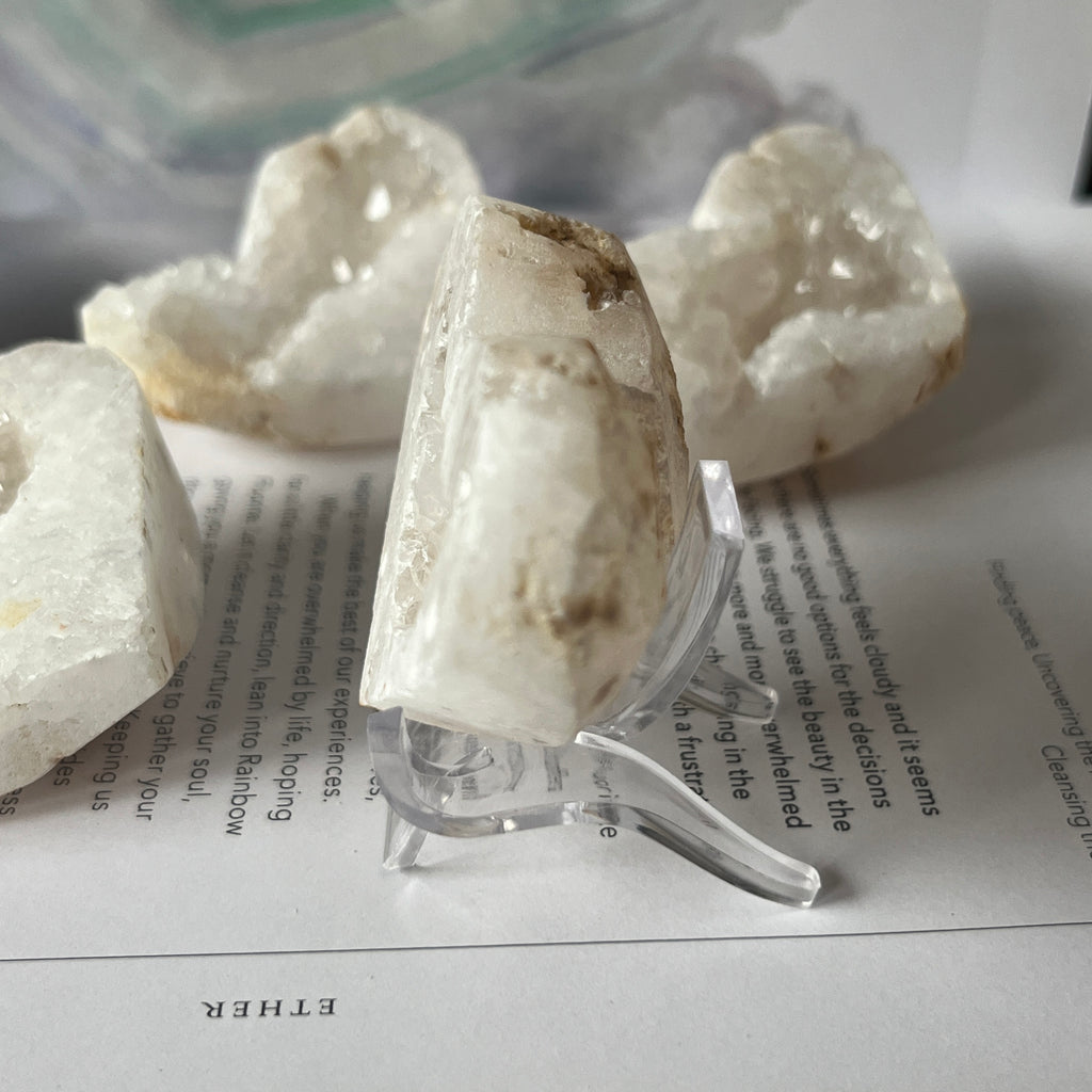 White Quartz Drusy Geode Heart (Small)
