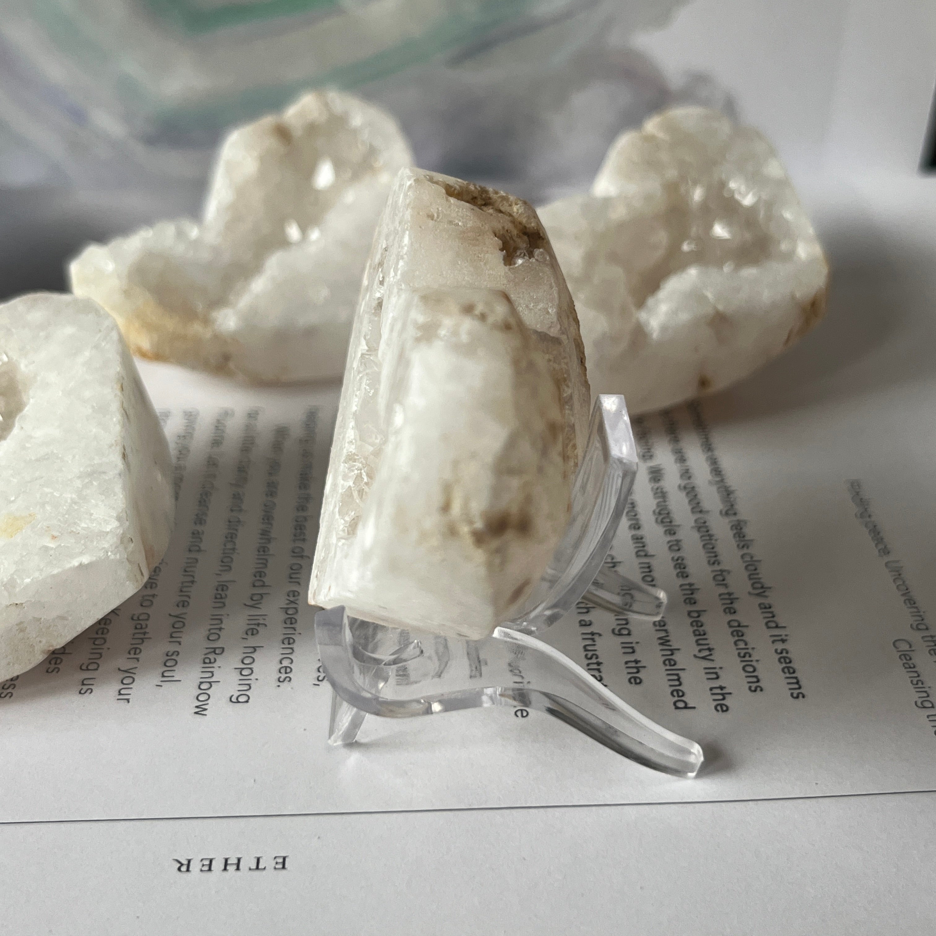 White Quartz Drusy Geode Heart (Small)