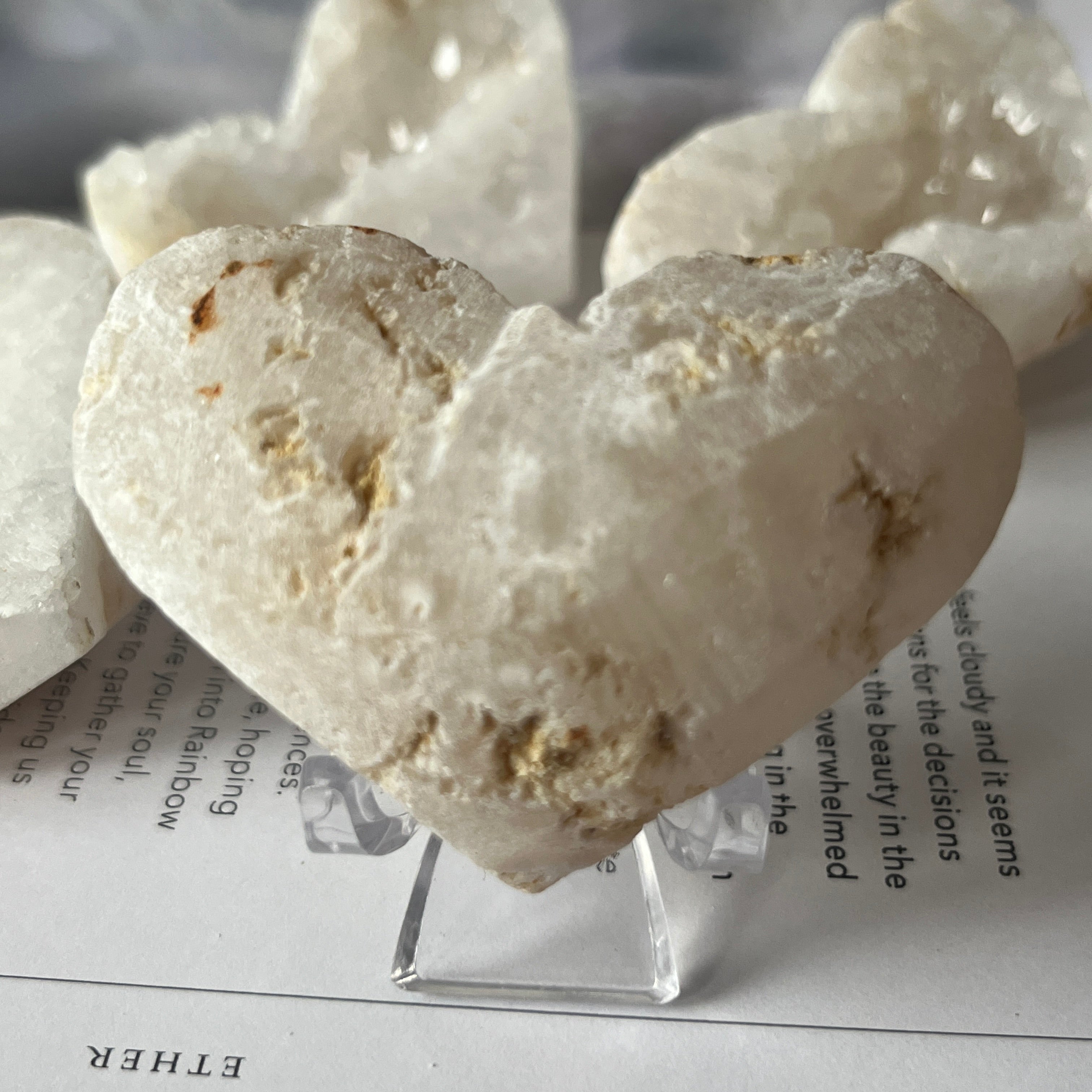 White Quartz Drusy Geode Heart (Small)