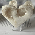 White Quartz Drusy Geode Heart (Small)