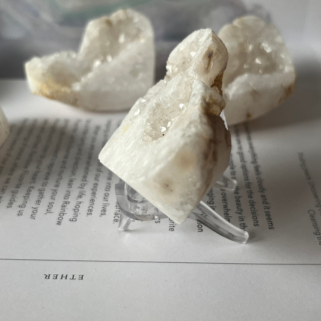 White Quartz Drusy Geode Heart (Small)