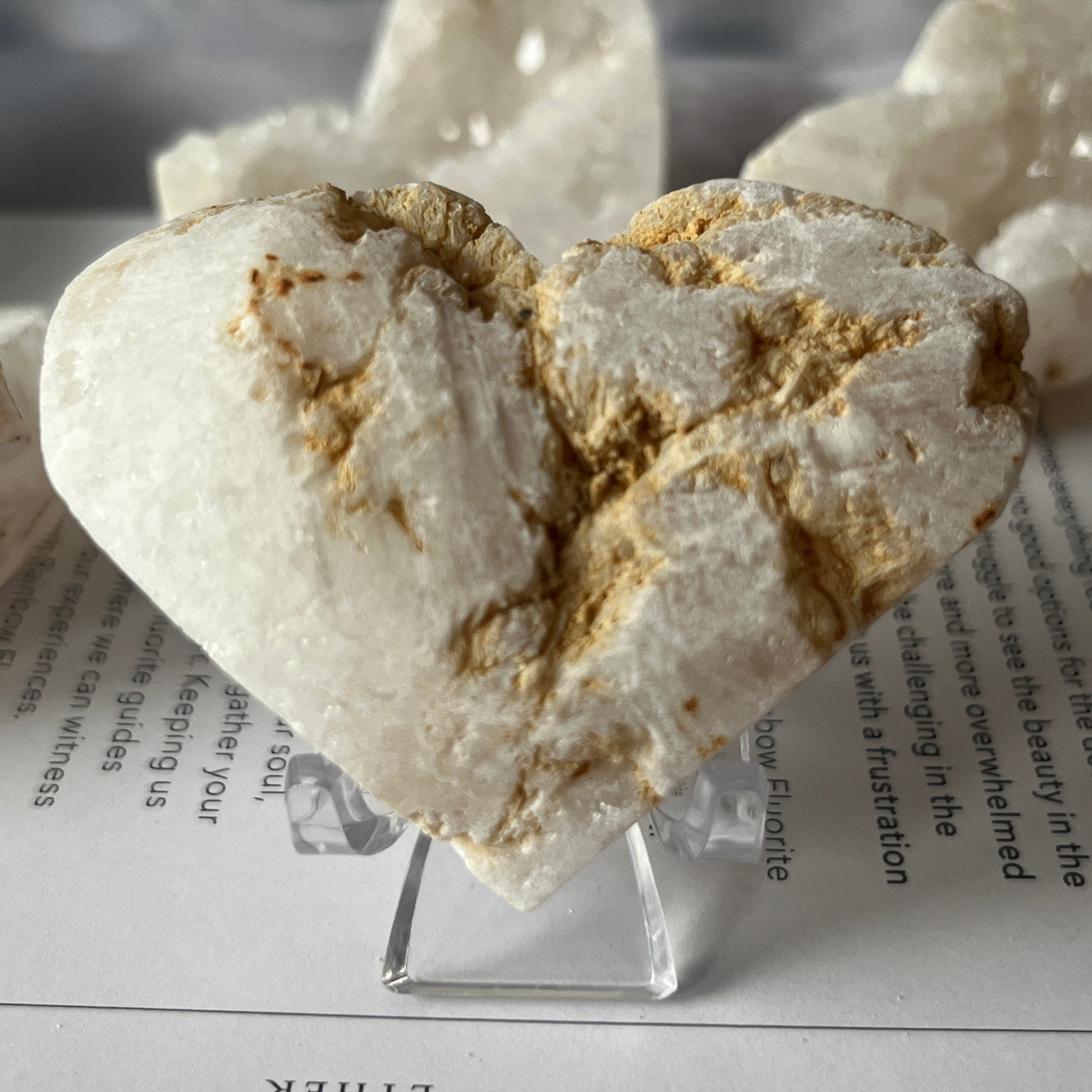 White Quartz Drusy Geode Heart (Small)