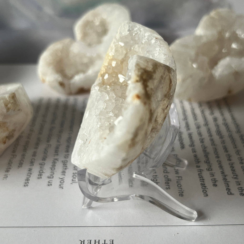 White Quartz Drusy Geode Heart (Small)
