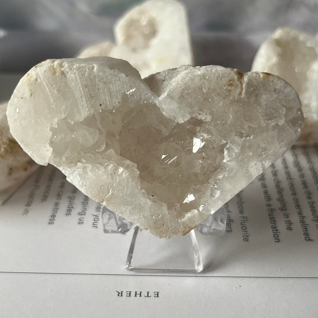 White Quartz Drusy Geode Heart (Small)