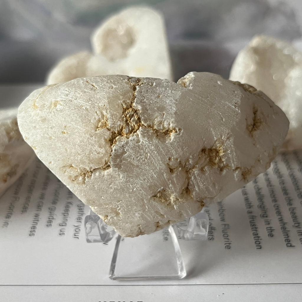 White Quartz Drusy Geode Heart (Small)