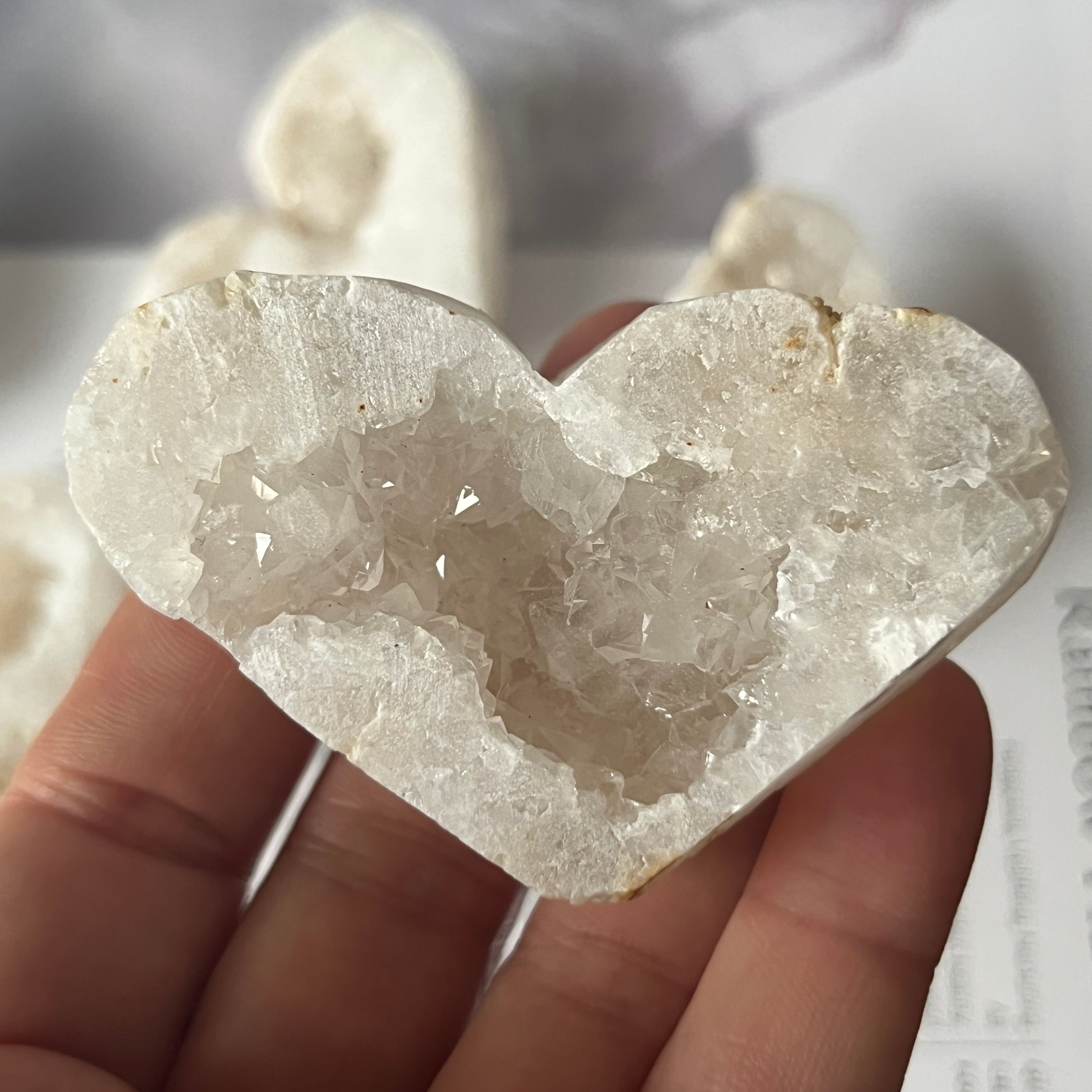 White Quartz Drusy Geode Heart (Small)