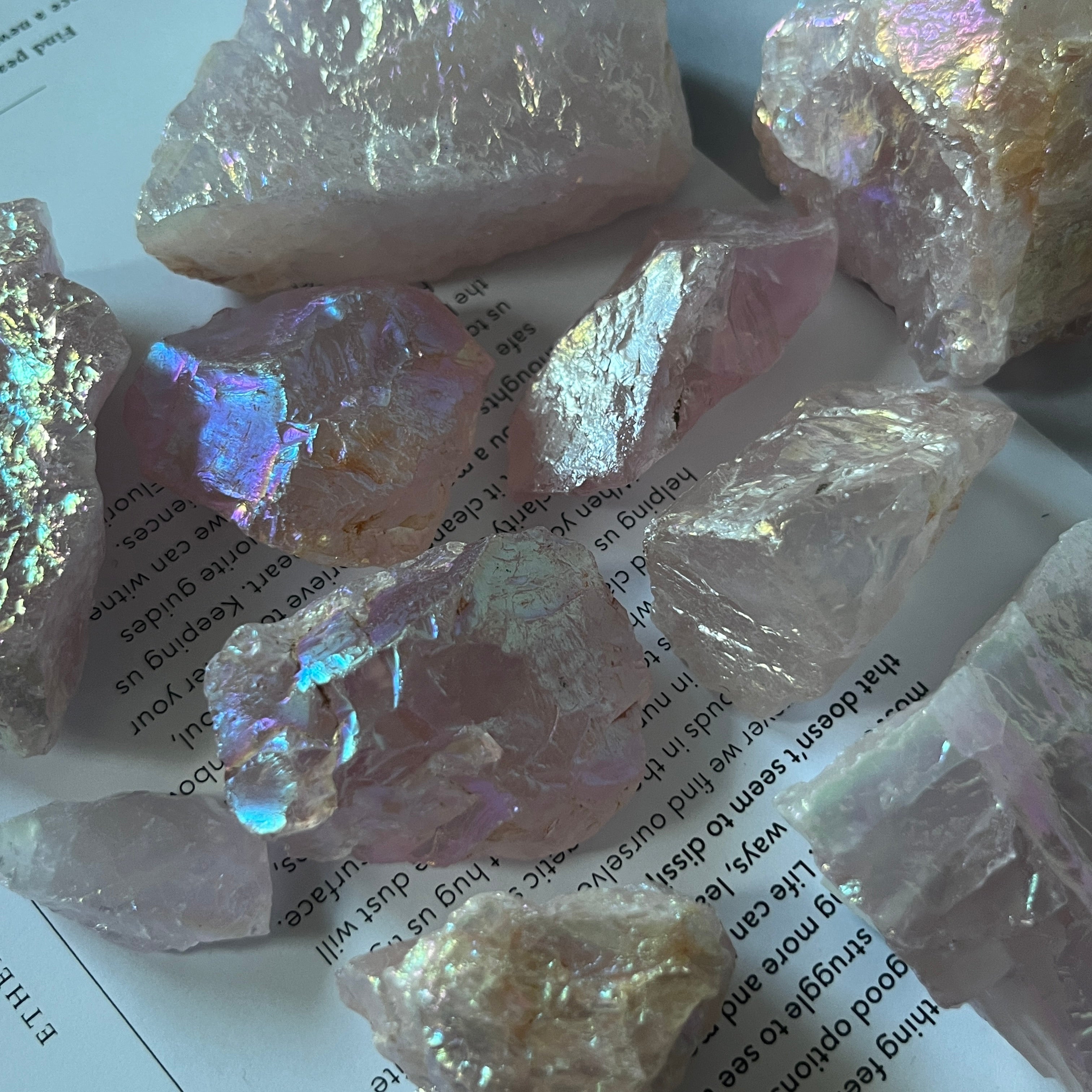 Rough Rose Aura Quartz Chunk - Universal & Unconditional Love Crystals