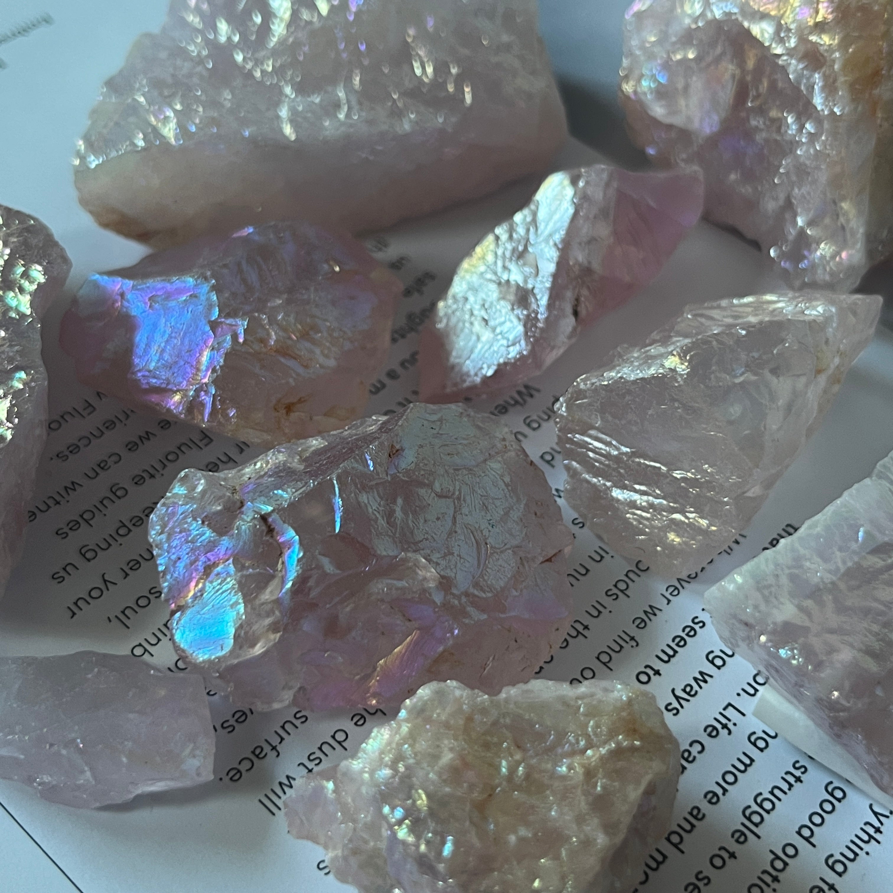 Rough Rose Aura Quartz Chunk - Universal & Unconditional Love Crystals