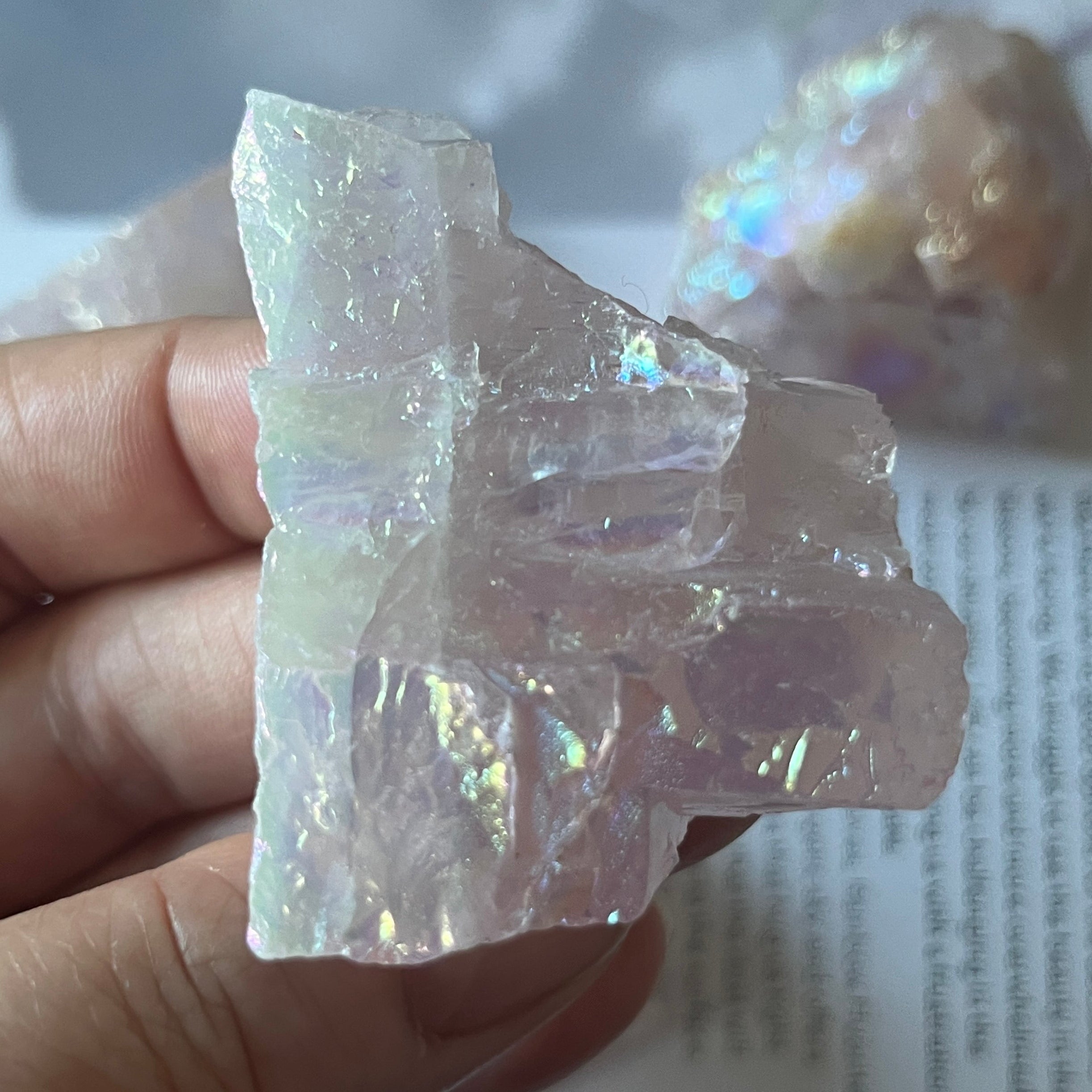 Rough Rose Aura Quartz Chunk - Universal & Unconditional Love Crystals