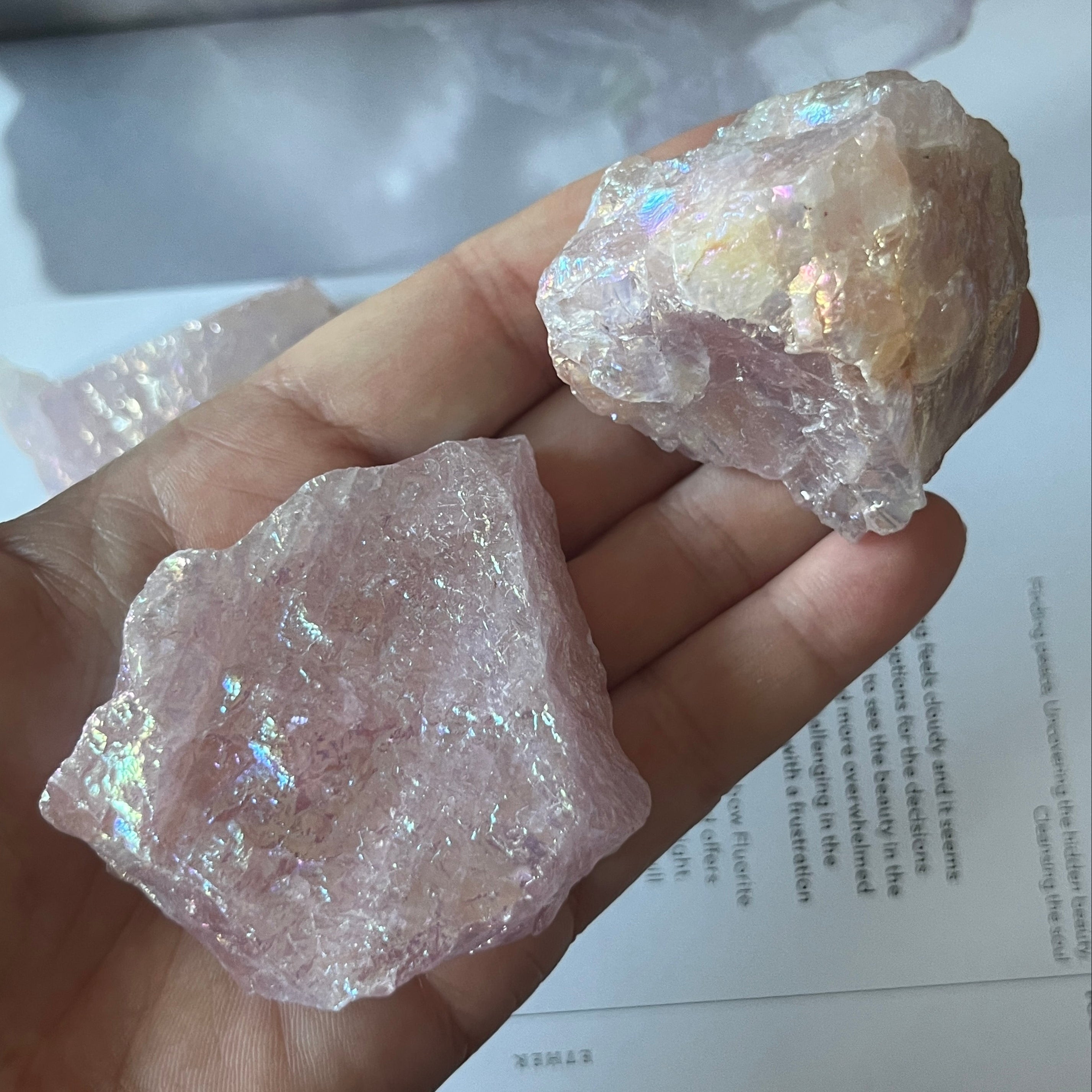 Rough Rose Aura Quartz Chunk - Universal & Unconditional Love Crystals