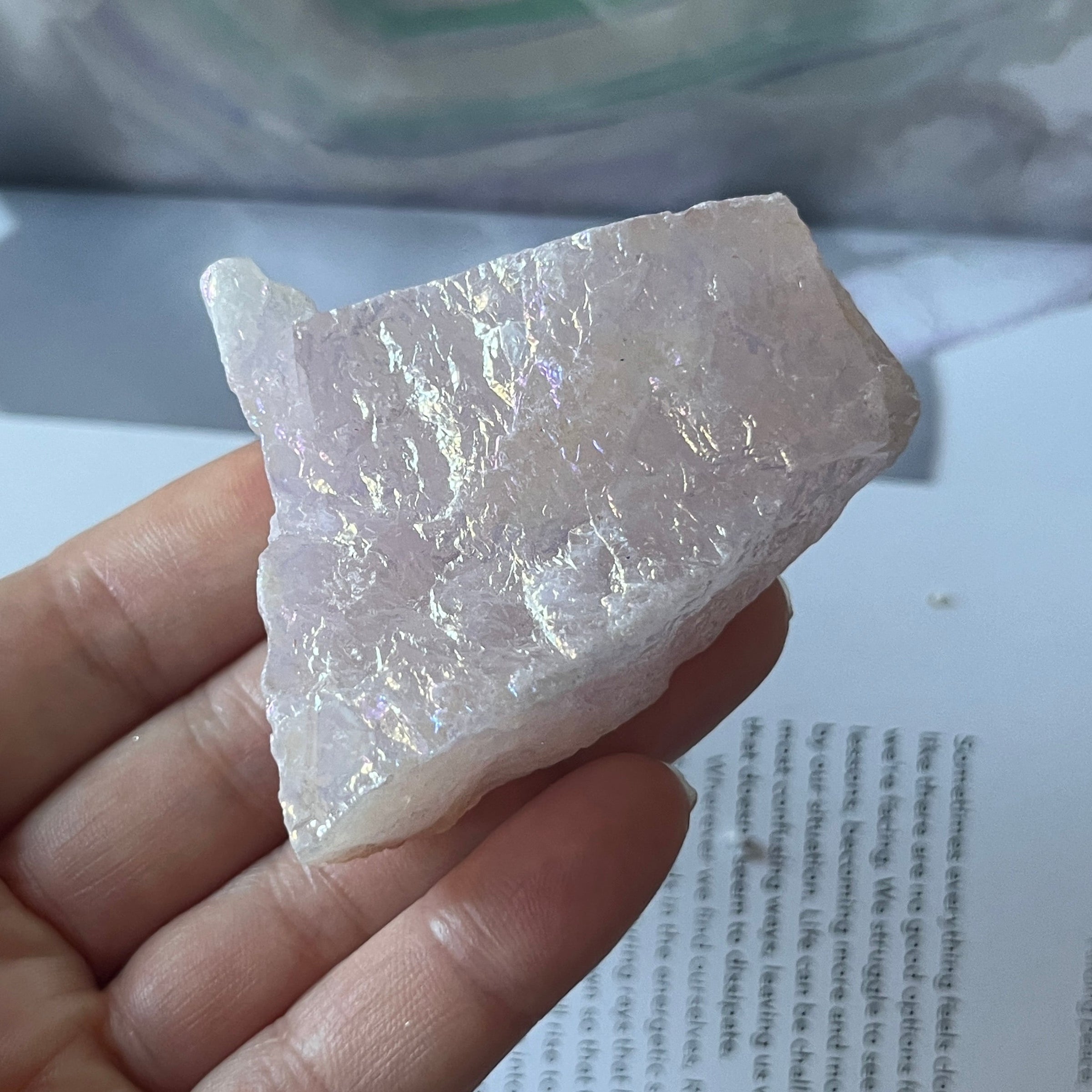 Rough Rose Aura Quartz Chunk - Universal & Unconditional Love Crystals