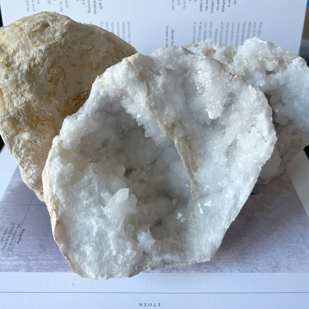 White Quartz Geode (Half) - Intuition & Wisdom