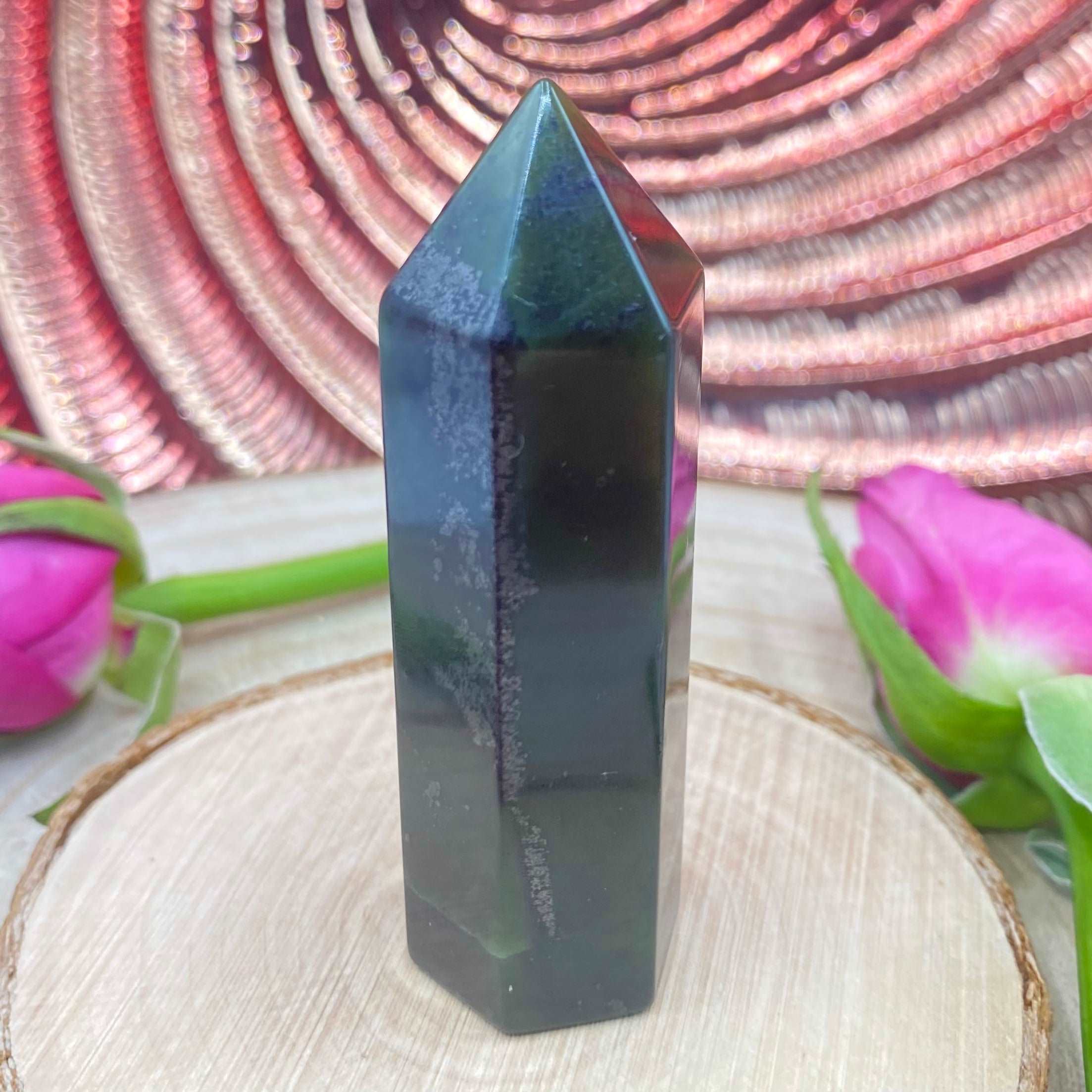 Nephrite Jade Polished Point - Dreams & Tranquility Crystals