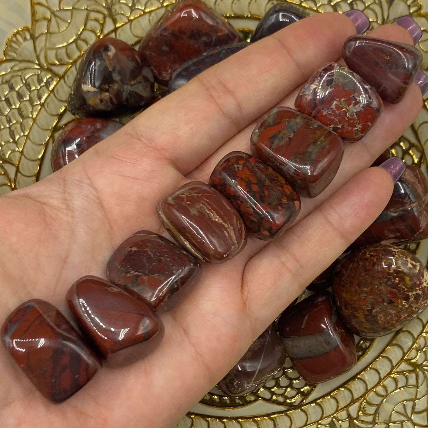 Poppy Jasper Tumblestones - Vitality & Spiritual Perception BD Crystals