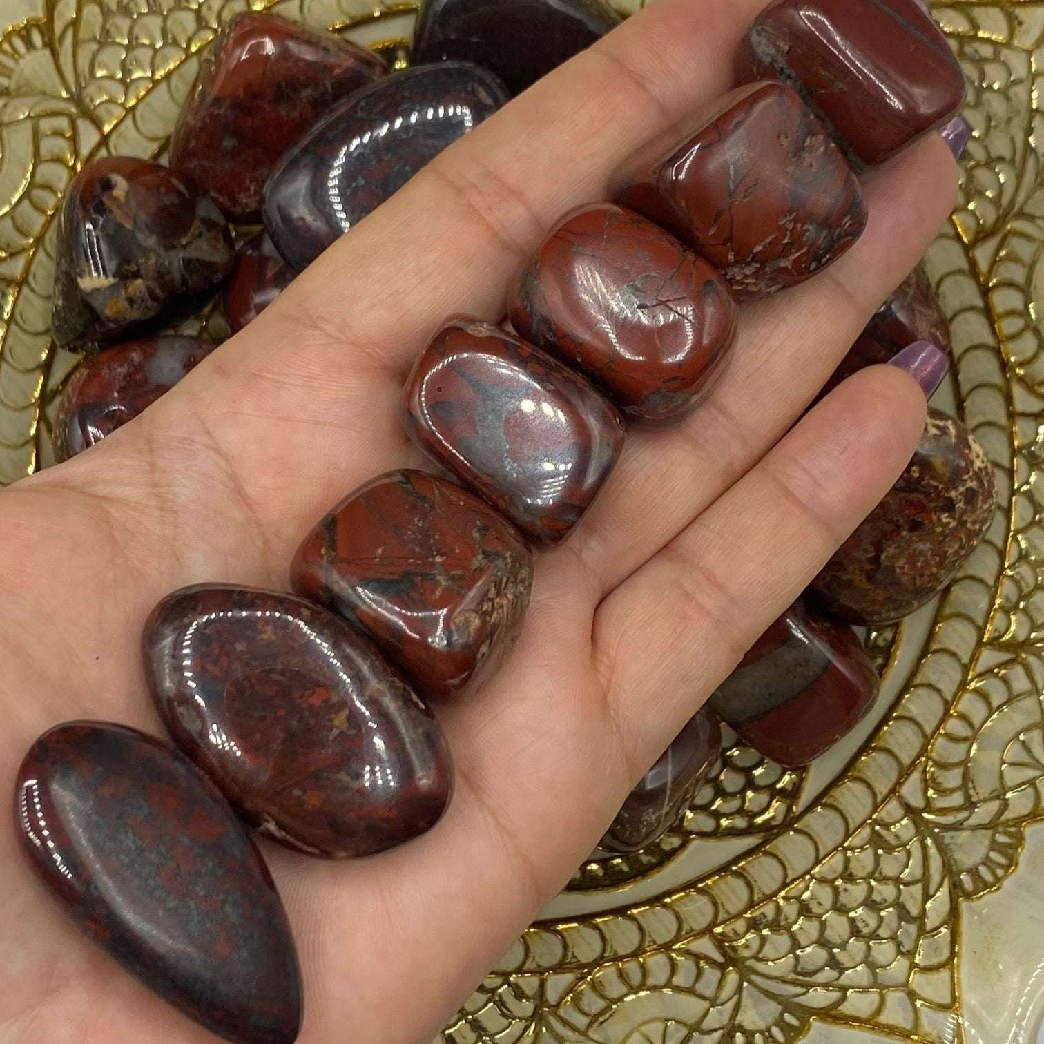 Poppy Jasper Tumblestones - Vitality & Spiritual Perception Medium Crystals