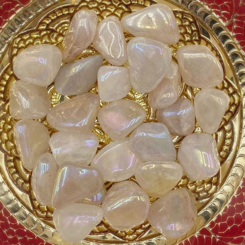 Rose Aura Quartz Tumblestones - Universal & Unconditional Love Medium Crystals