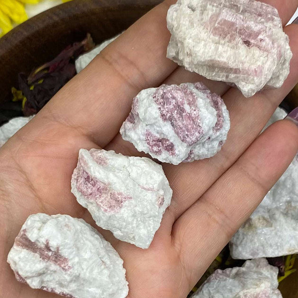 Rough Pink Tourmaline in Quartz Matrix Chunk - Emotional Healing & Self-Esteem 15g - 39g Crystals