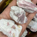 Rough Pink Tourmaline in Quartz Matrix Chunk - Emotional Healing & Self-Esteem 40g - 59g Crystals