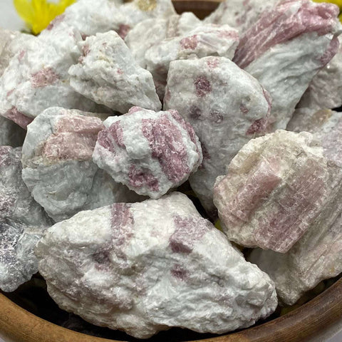 Rough Pink Tourmaline in Quartz Matrix Chunk - Emotional Healing & Self-Esteem Crystals