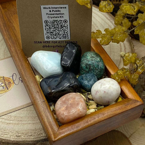Work Interviews & Public Presentation Crystals Kit Tumblestones Crystals