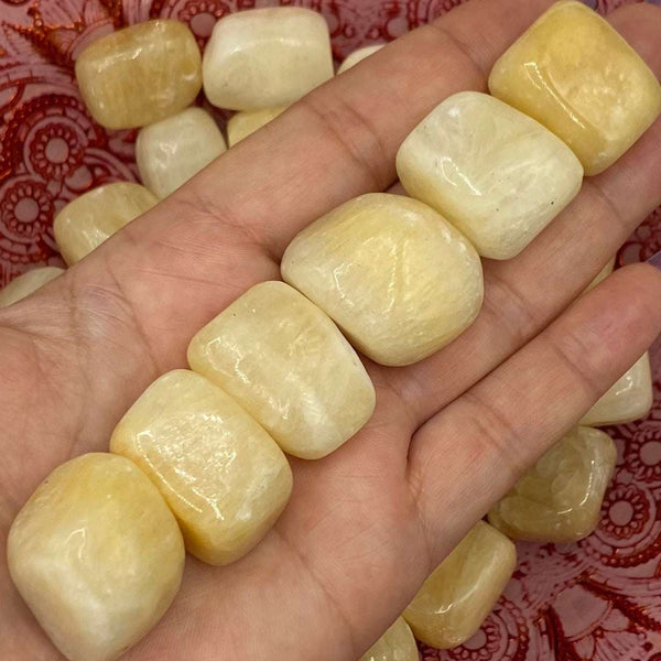 Yellow Calcite Tumblestones - Accomplishments & Purpose Crystals