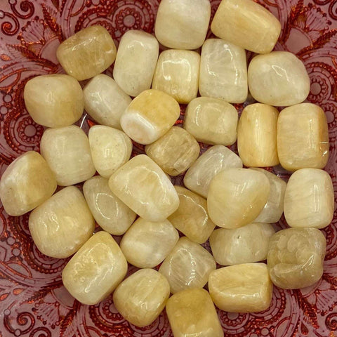 Yellow Calcite Tumblestones - Accomplishments & Purpose Medium Crystals