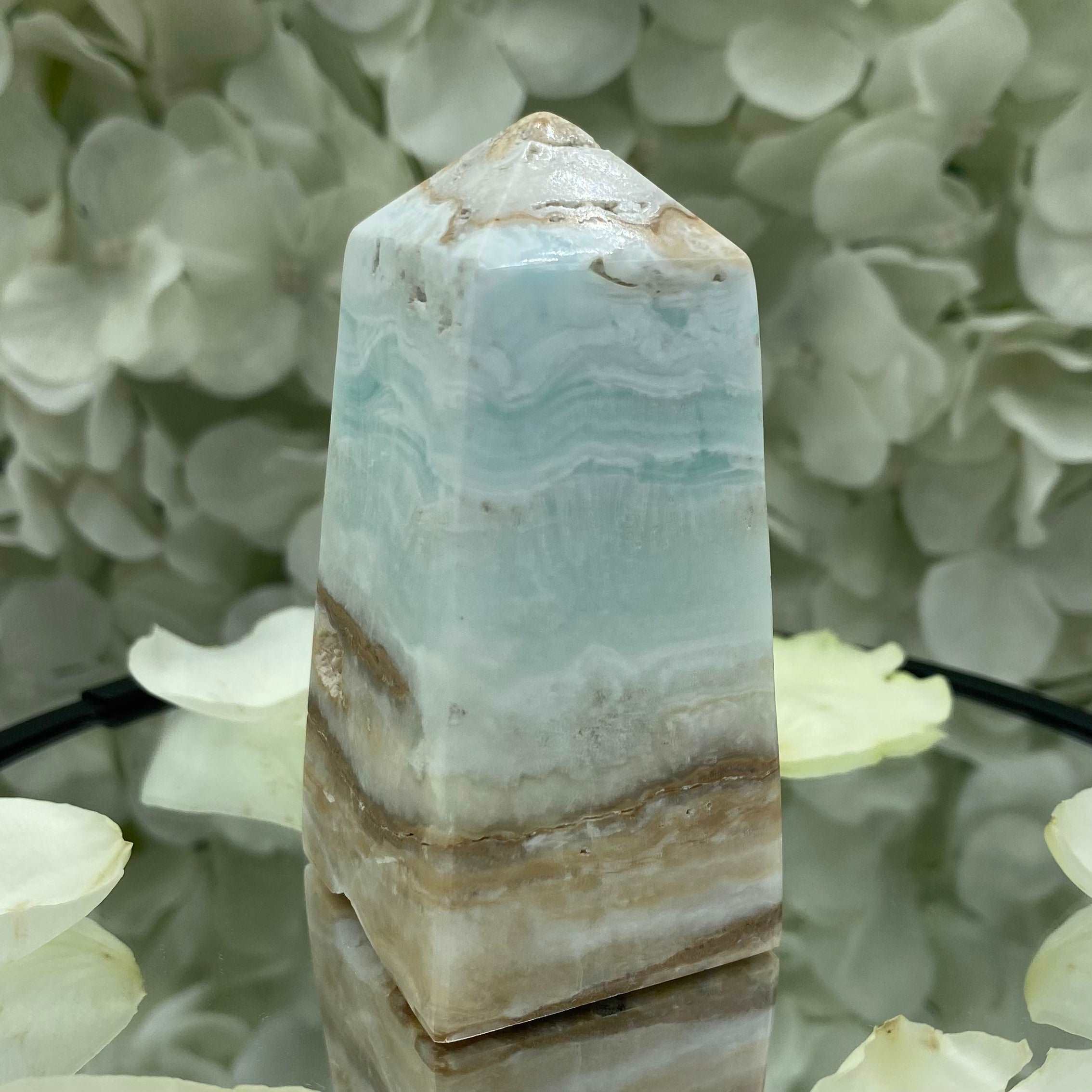 Caribbean Calcite Obelisk - Spiritual Growth & Self-Confidence 2- 7.2cm x 3.4cm Crystals