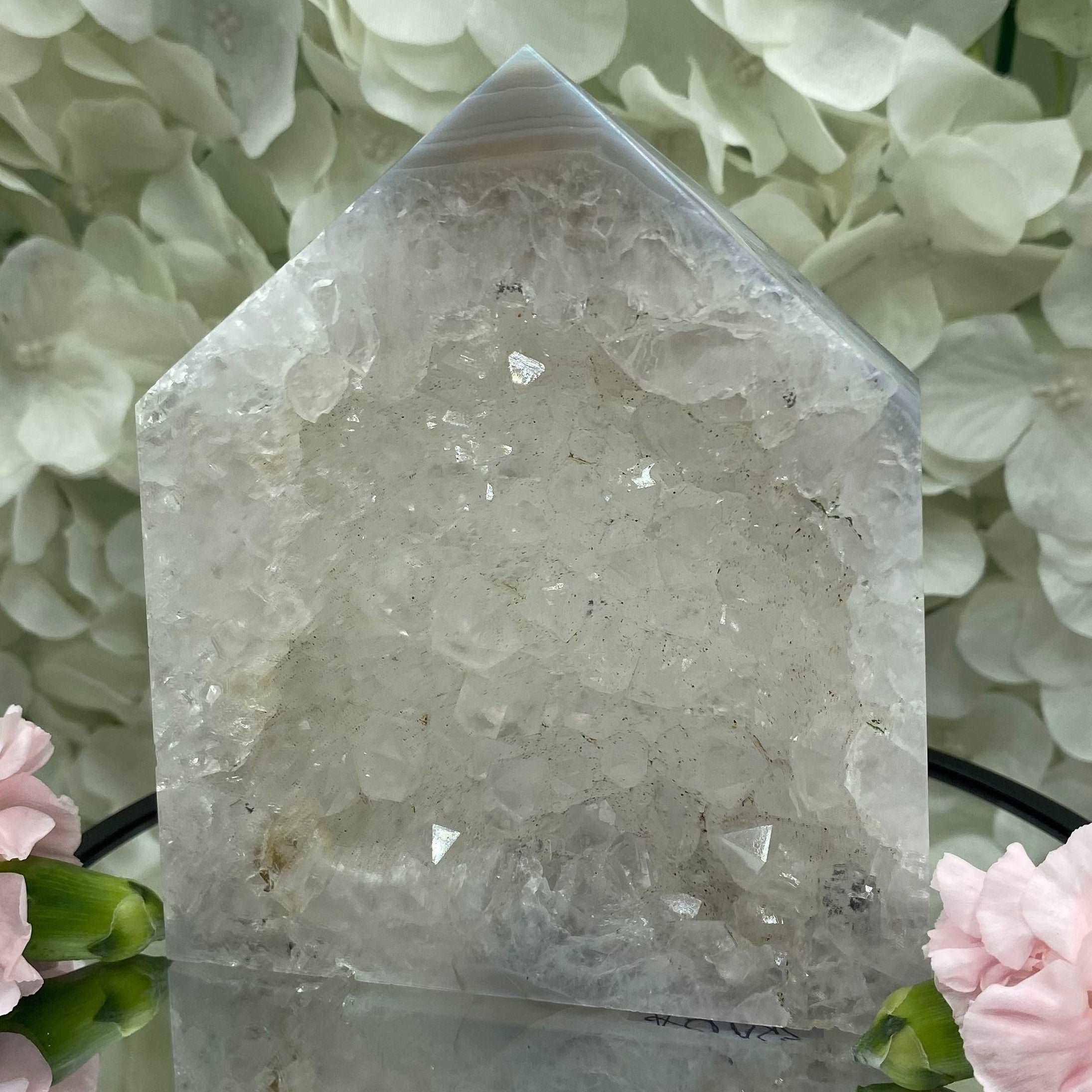Agate Obelisk Drusy Tower - Balance & Harmony Crystals