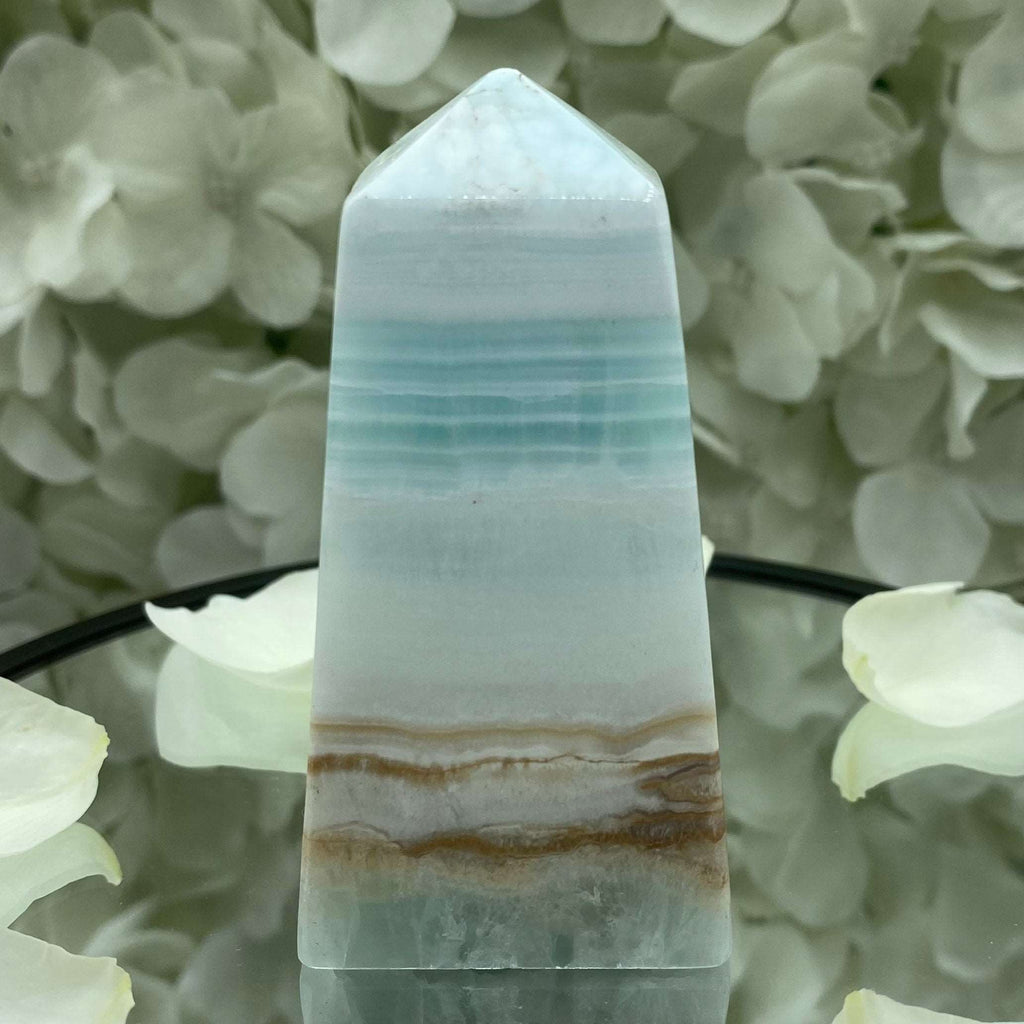 Caribbean Calcite Obelisk - Spiritual Growth & Self-Confidence Crystals