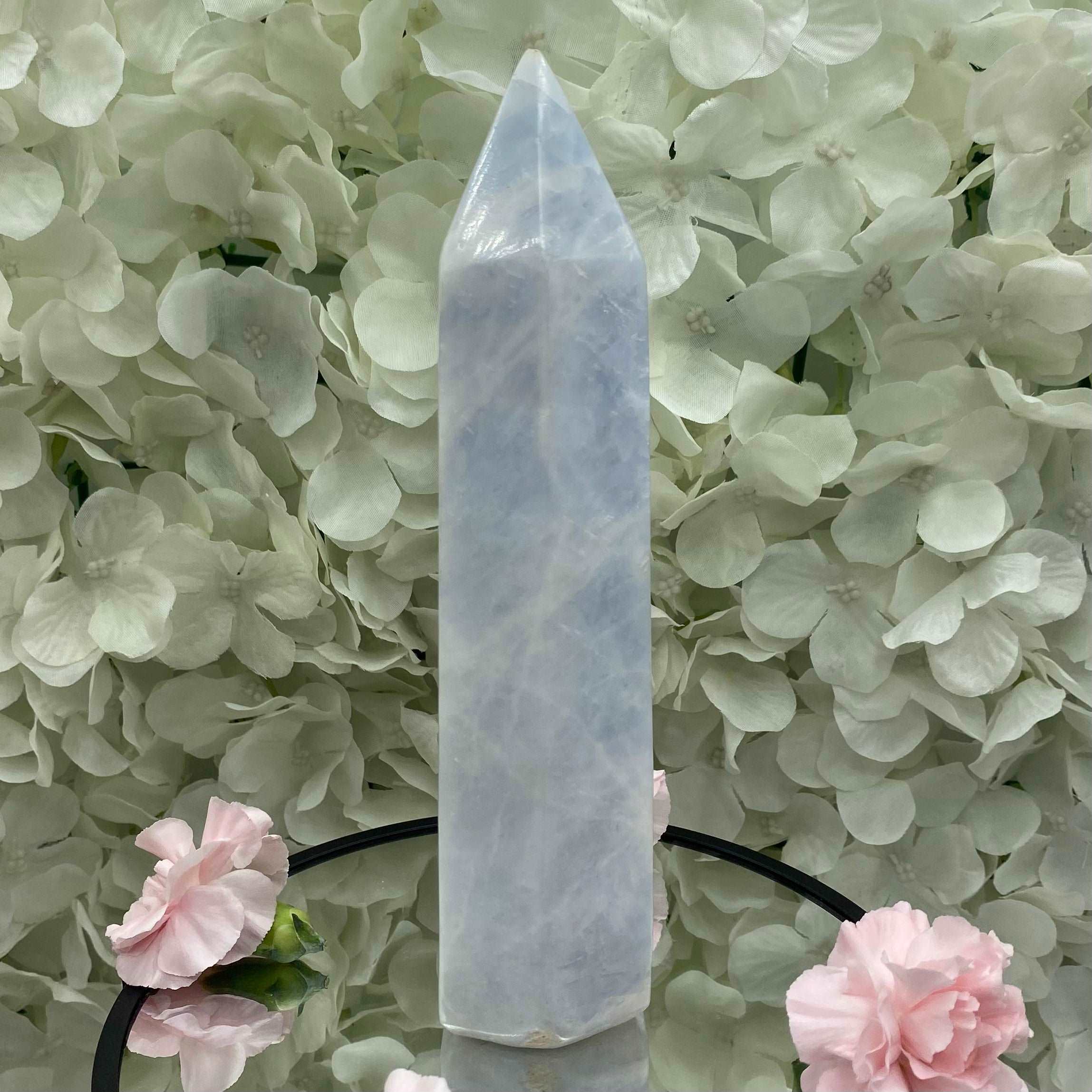 Blue Calcite Tower - Tranquility & Communication Crystals
