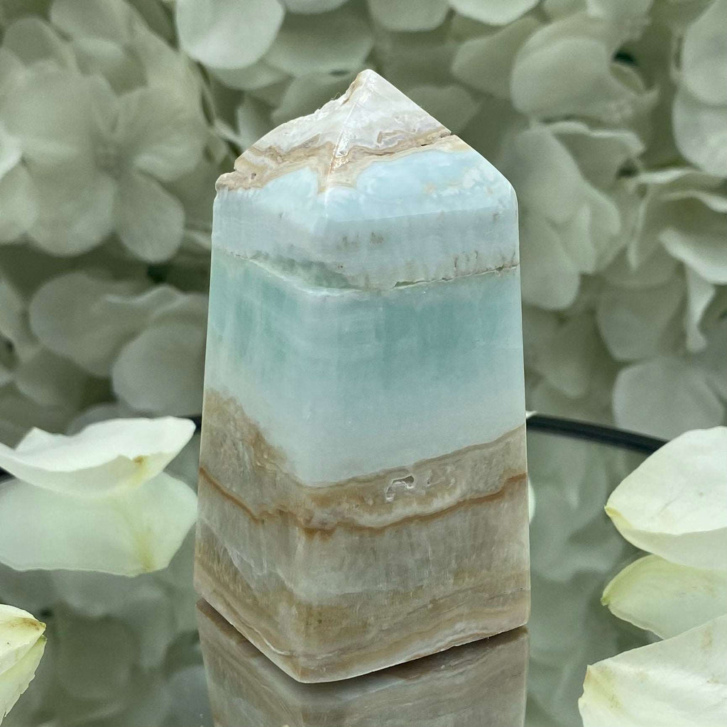 Caribbean Calcite Obelisk - Spiritual Growth & Self-Confidence Crystals