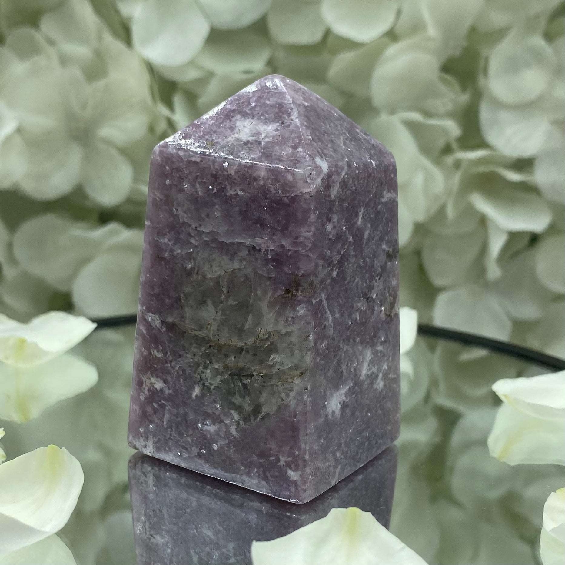 Lepidolite Obelisk - Transmutation & Happiness Crystals