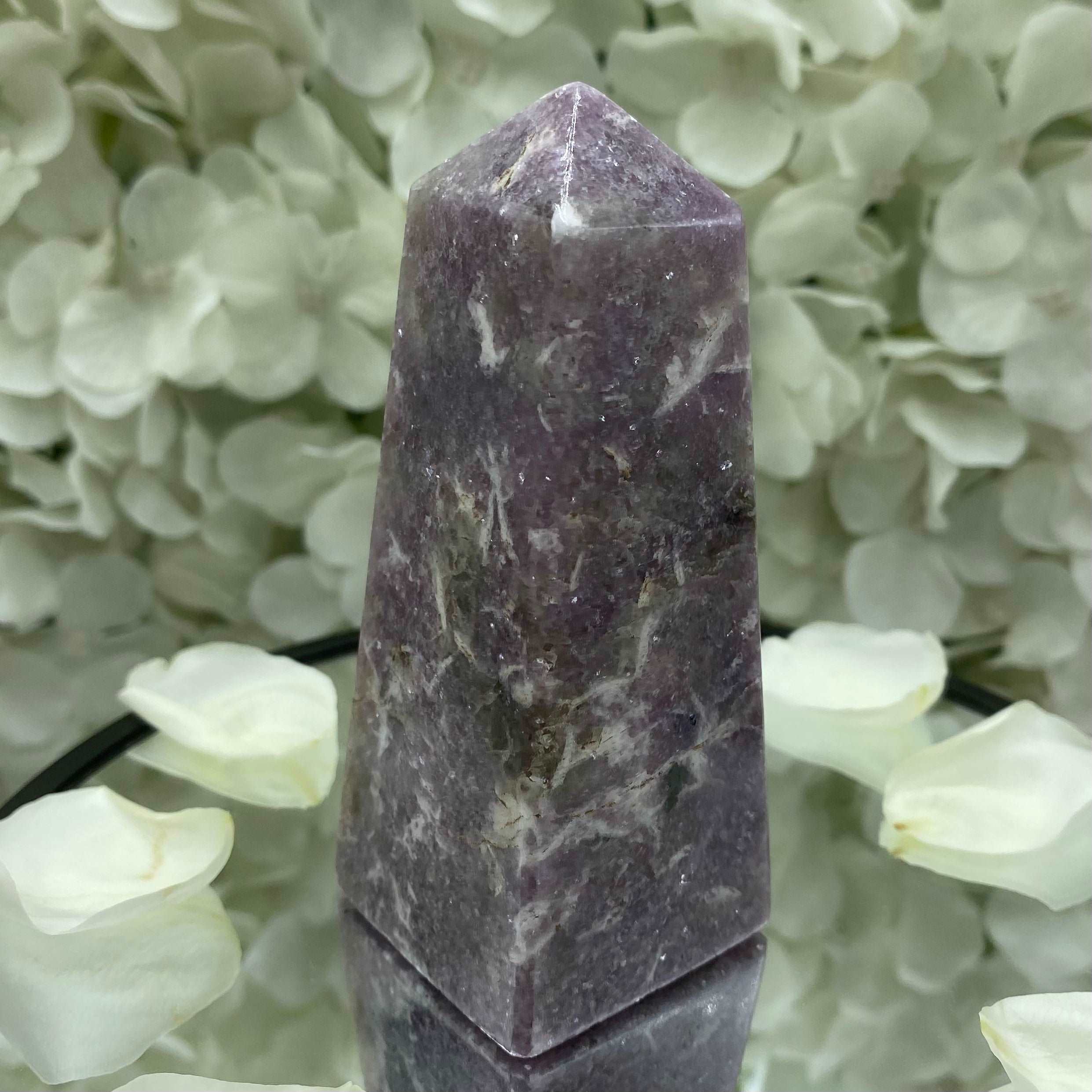 Lepidolite Obelisk - Transmutation & Happiness Crystals