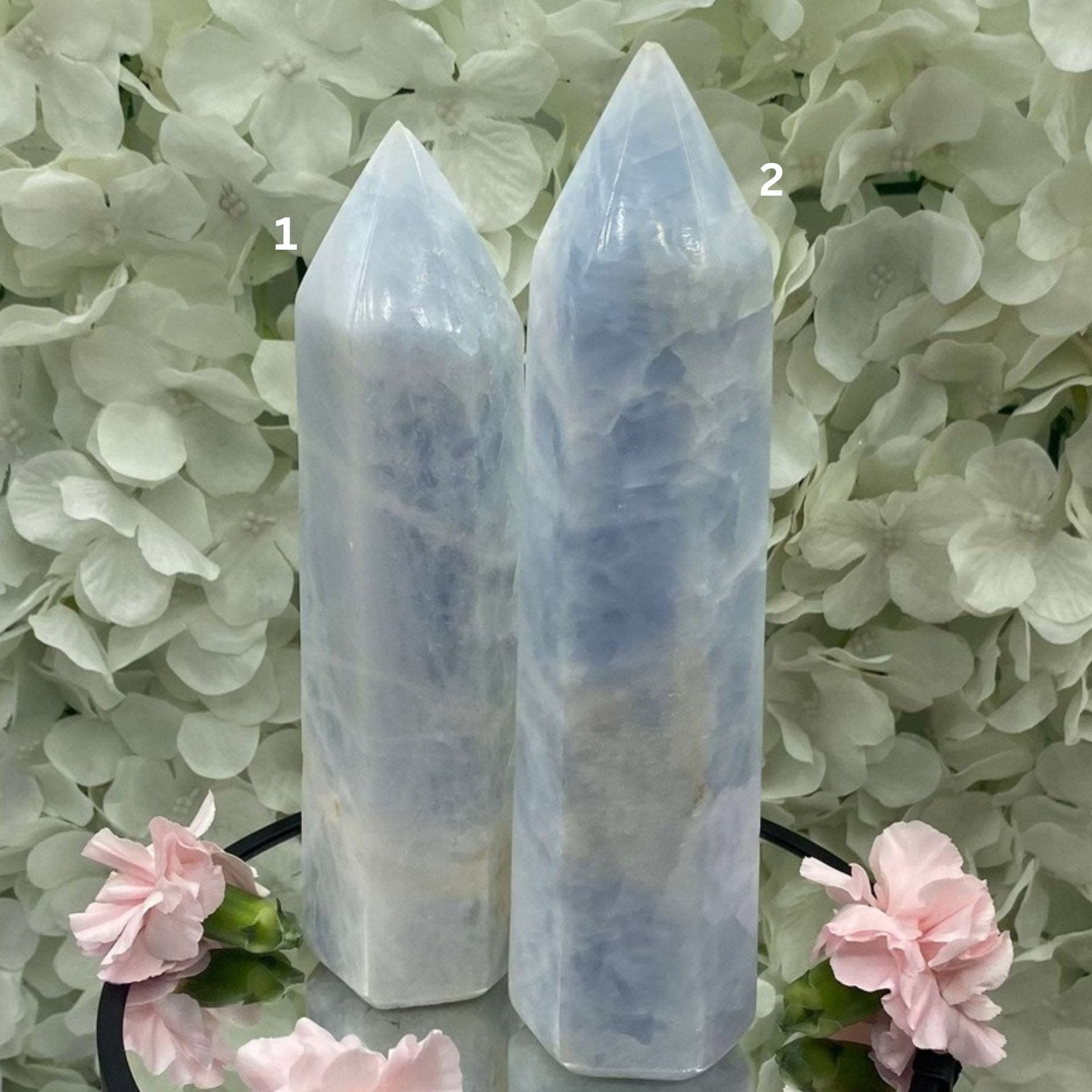 Blue Calcite Tower - Tranquility & Communication Crystals