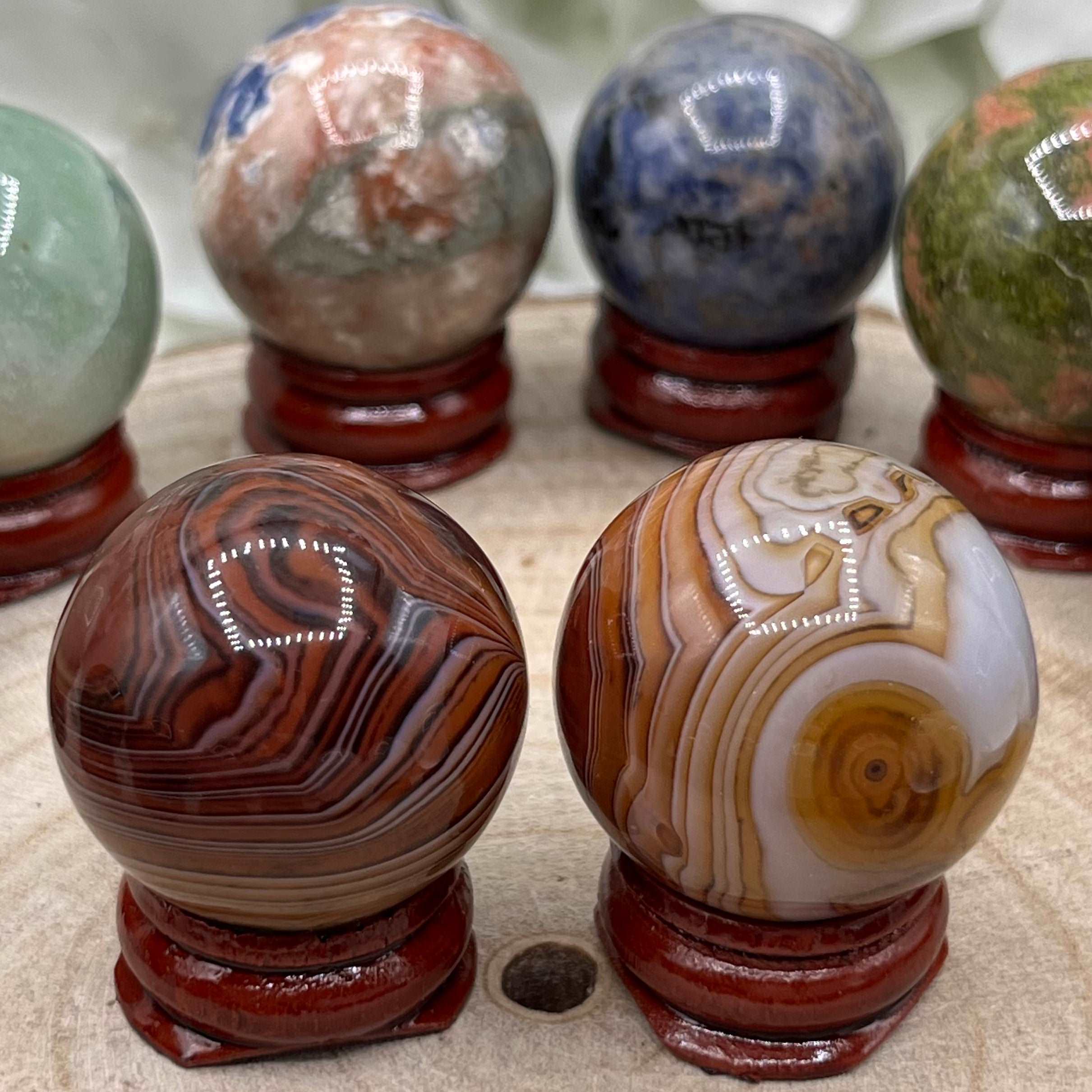 Crystal Spheres Silk Agate Small- 3cm Crystals