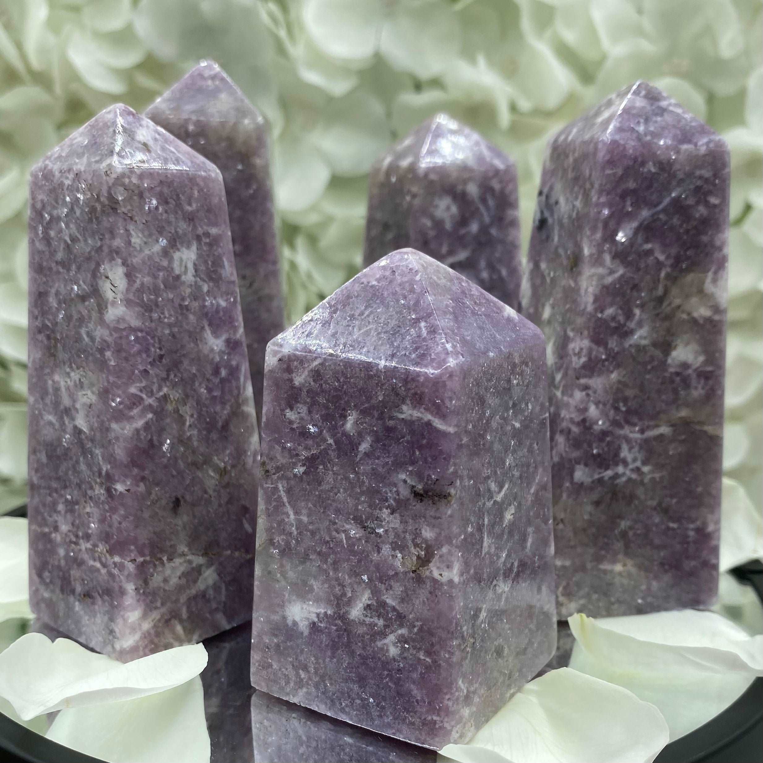 Lepidolite Obelisk - Transmutation & Happiness Crystals