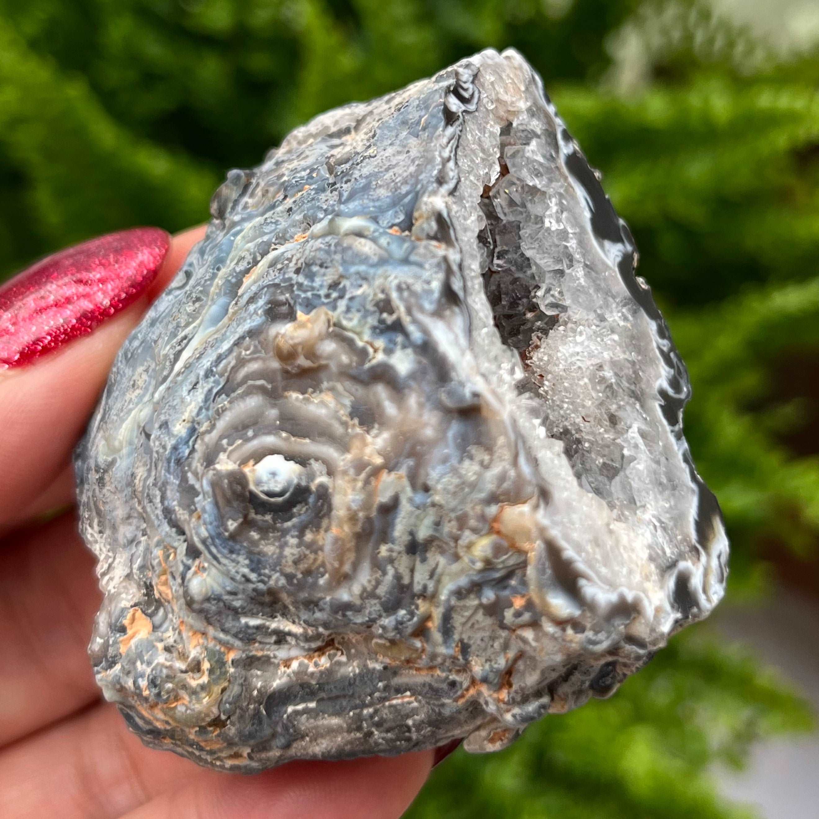 Oco Agate Druzy Geode Halves Crystals