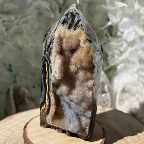 Agate Drusy Polished Point- Balance & Harmony 12.5cm Crystals