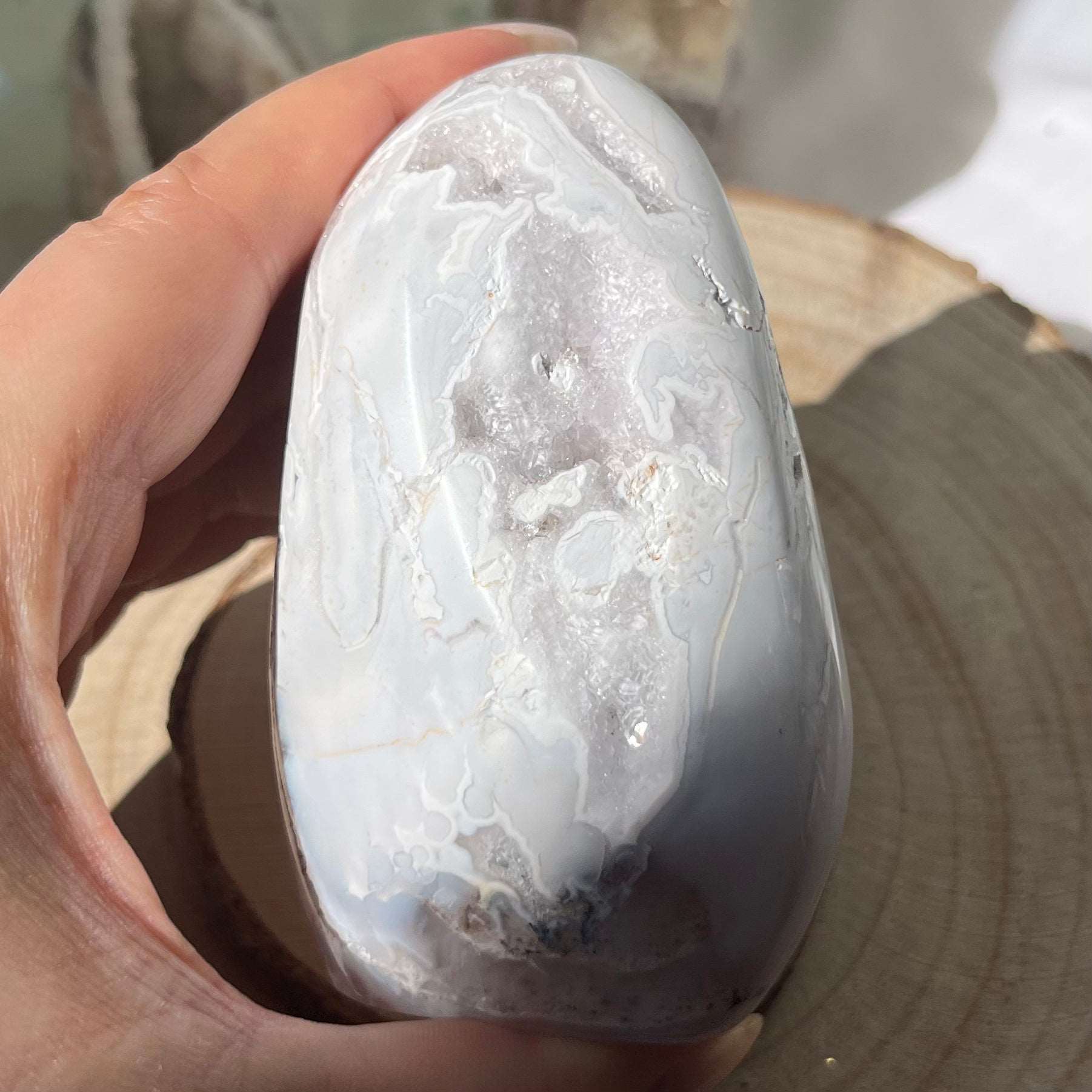 Druzy Snow Agate Freeform Crystals