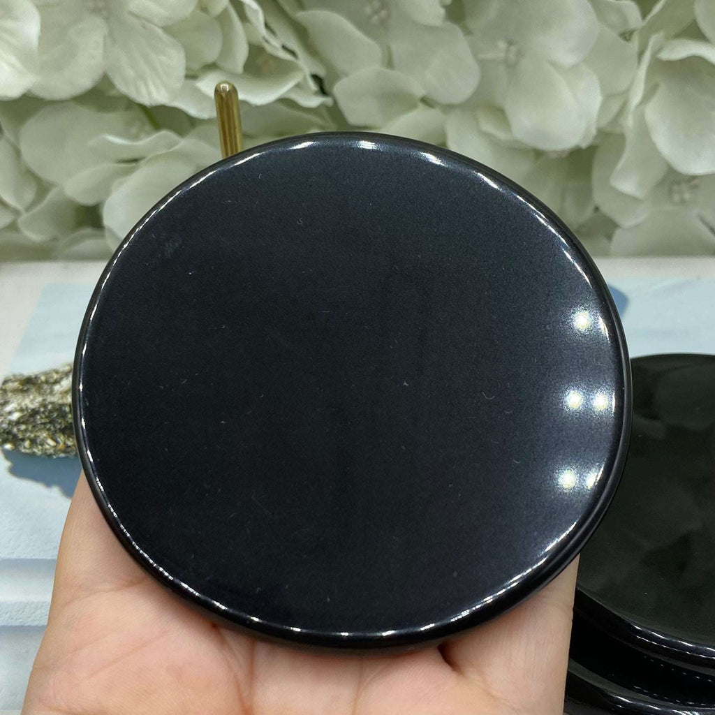 Black Obsidian Scrying Mirror Crystals