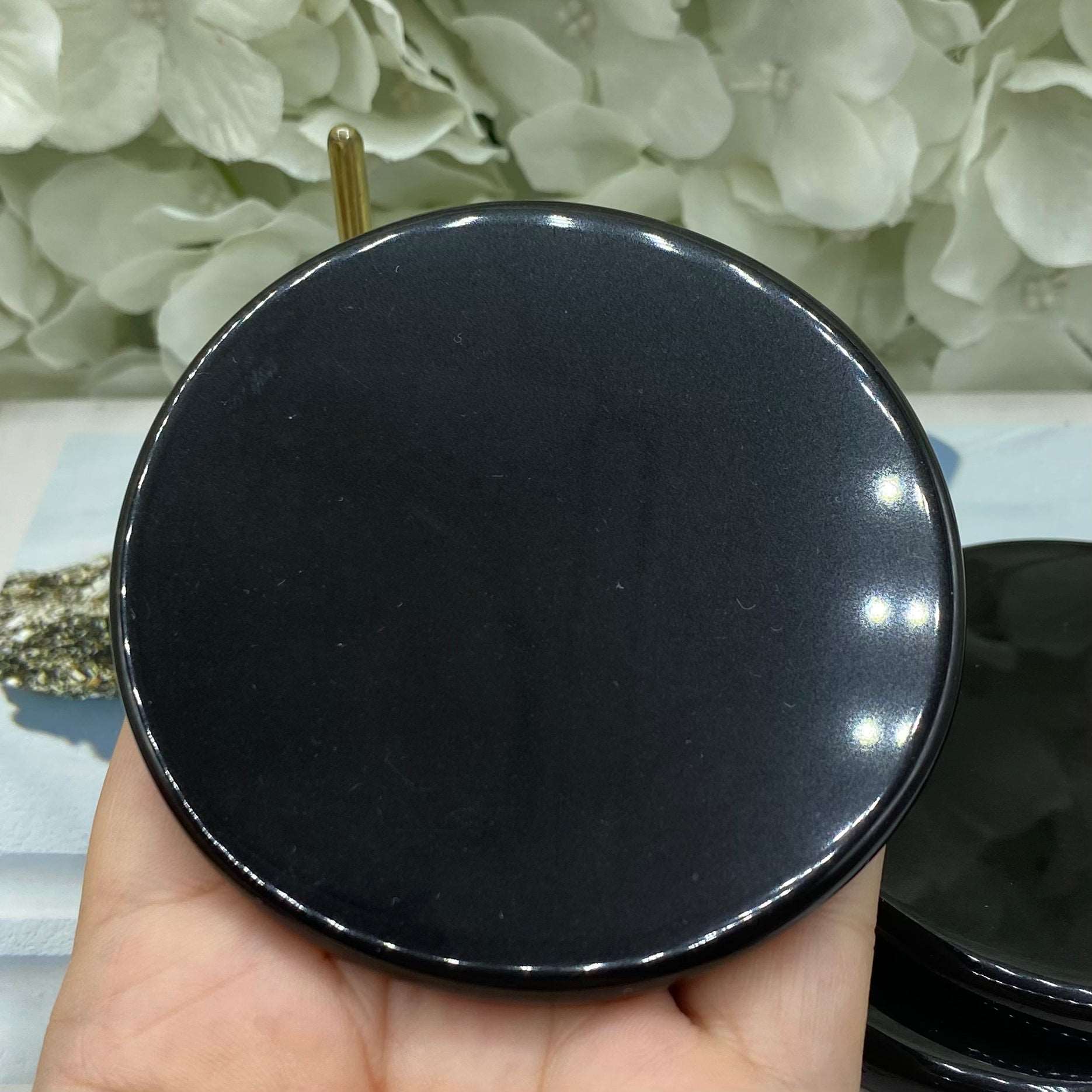 Black Obsidian Scrying Mirror Crystals