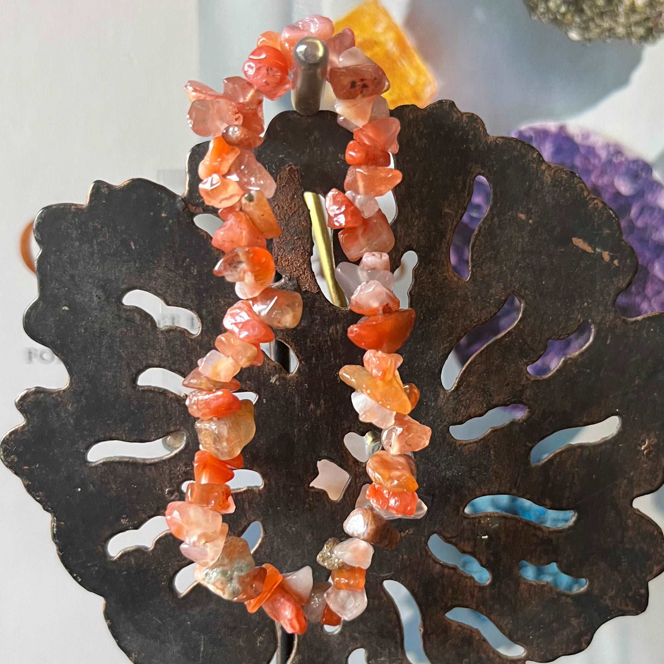 Crystal Chip Bracelets Carnelian Crystals