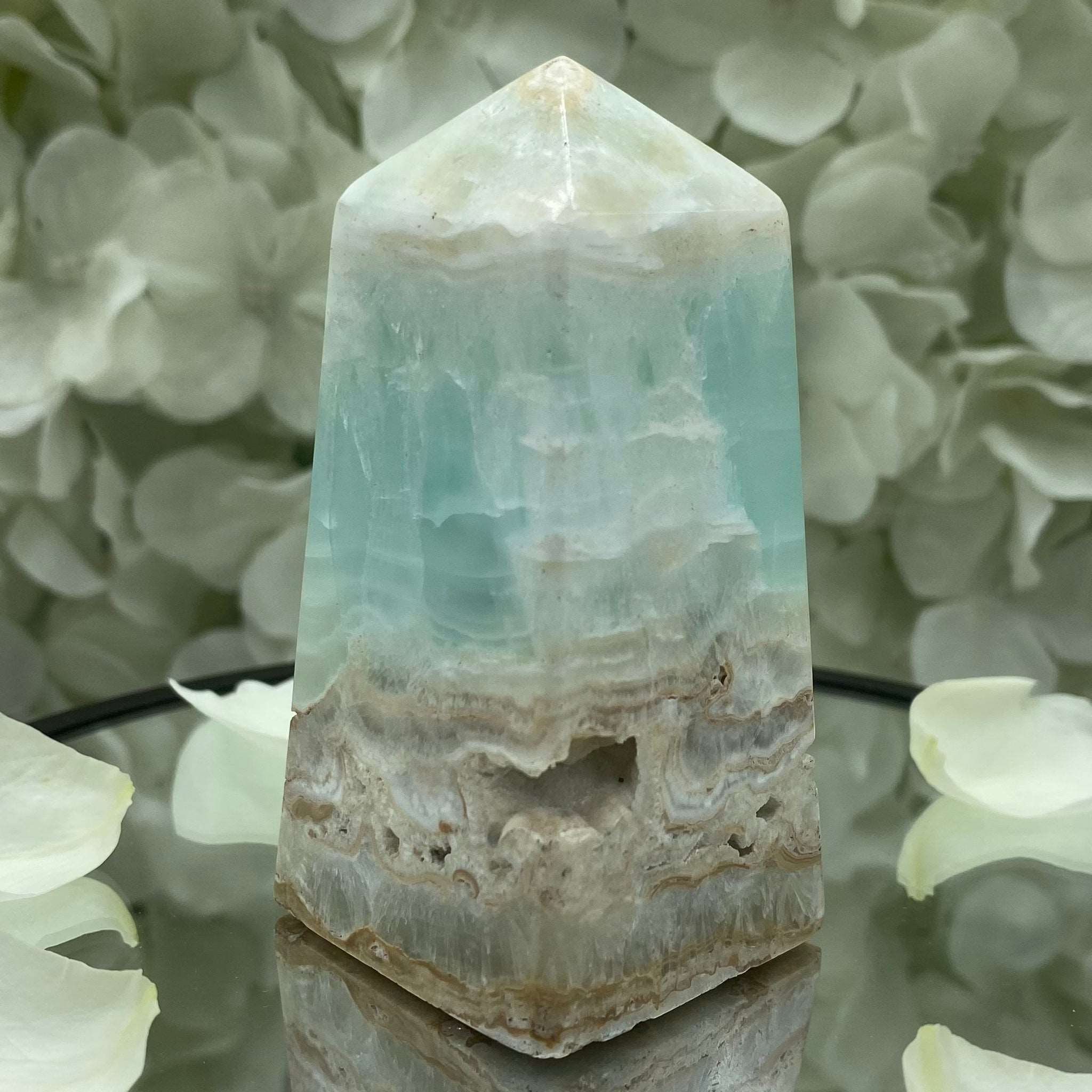 Caribbean Calcite Obelisk - Spiritual Growth & Self-Confidence 3- 7.5cm x 3.3cm Crystals