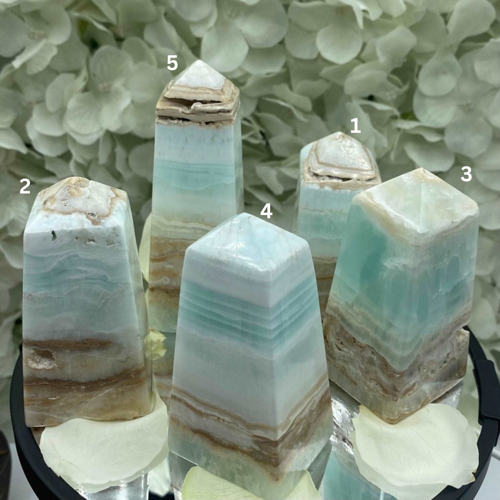 Caribbean Calcite Obelisk - Spiritual Growth & Self-Confidence Crystals