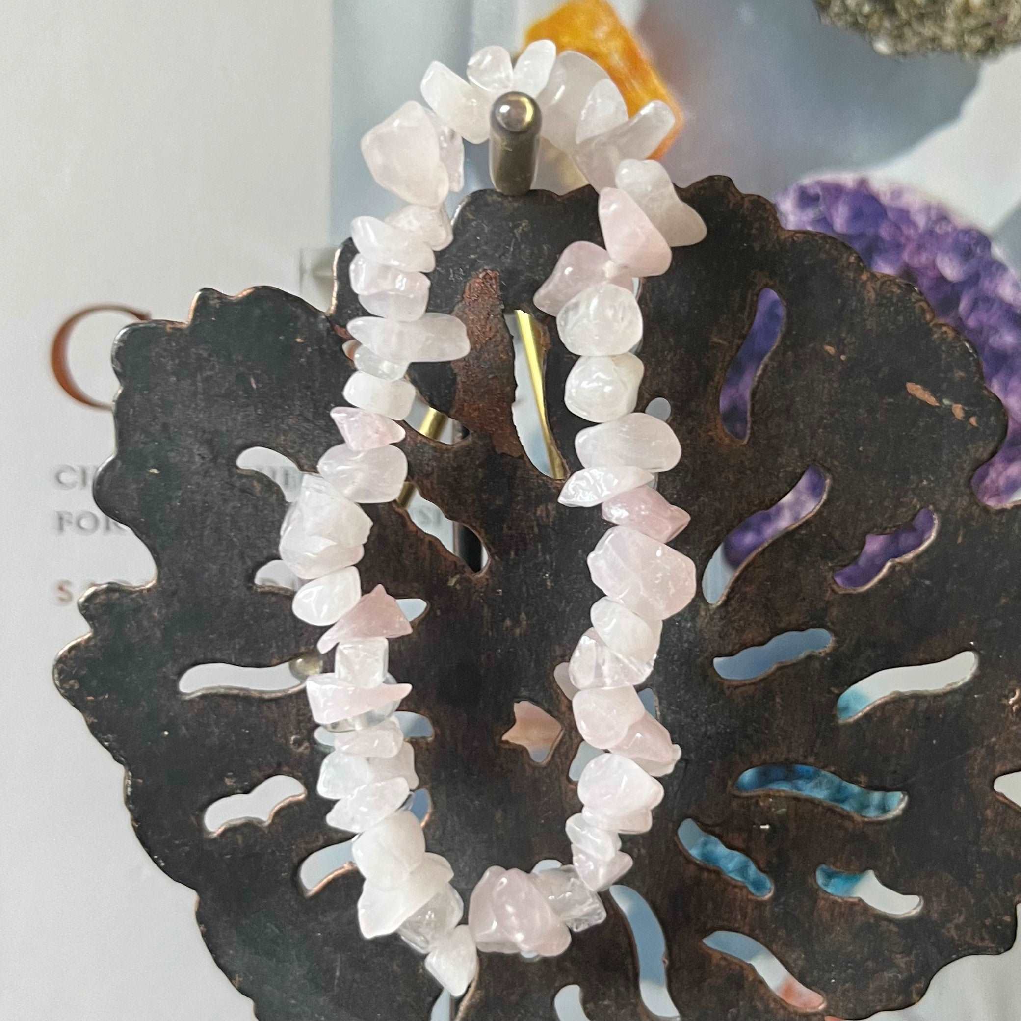 Crystal Chip Bracelets Rose Quartz Crystals