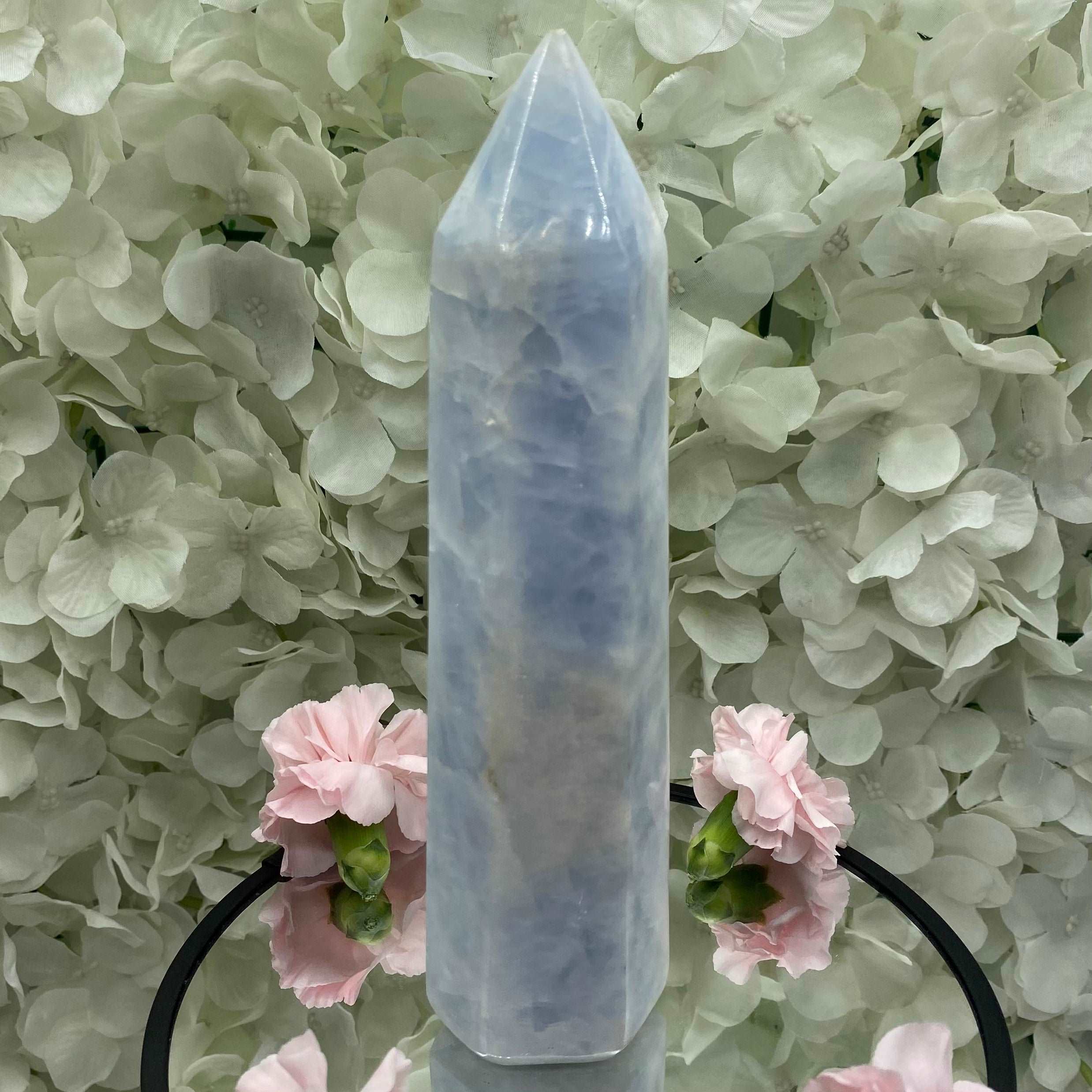 Blue Calcite Tower - Tranquility & Communication 2- 19cm Crystals