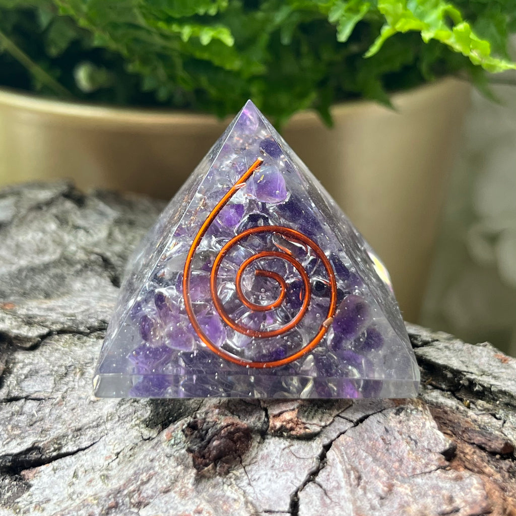 Amethyst Orgonite Pyramid 4cm Crystals